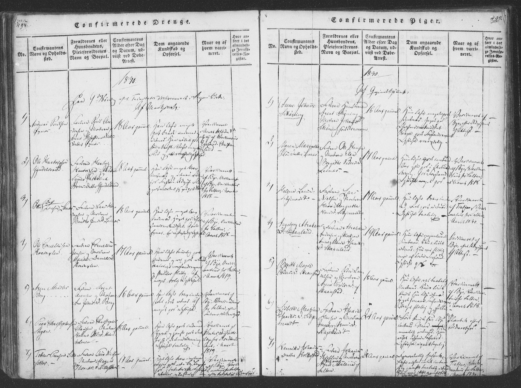 Ministerialprotokoller, klokkerbøker og fødselsregistre - Nordland, SAT/A-1459/855/L0798: Parish register (official) no. 855A06, 1821-1835, p. 498-499