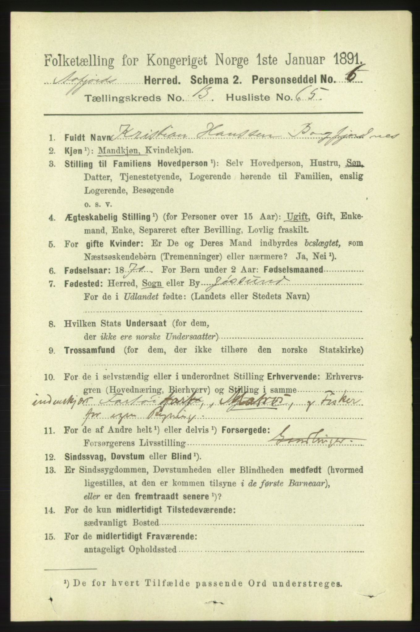 RA, 1891 census for 1630 Åfjord, 1891, p. 4595