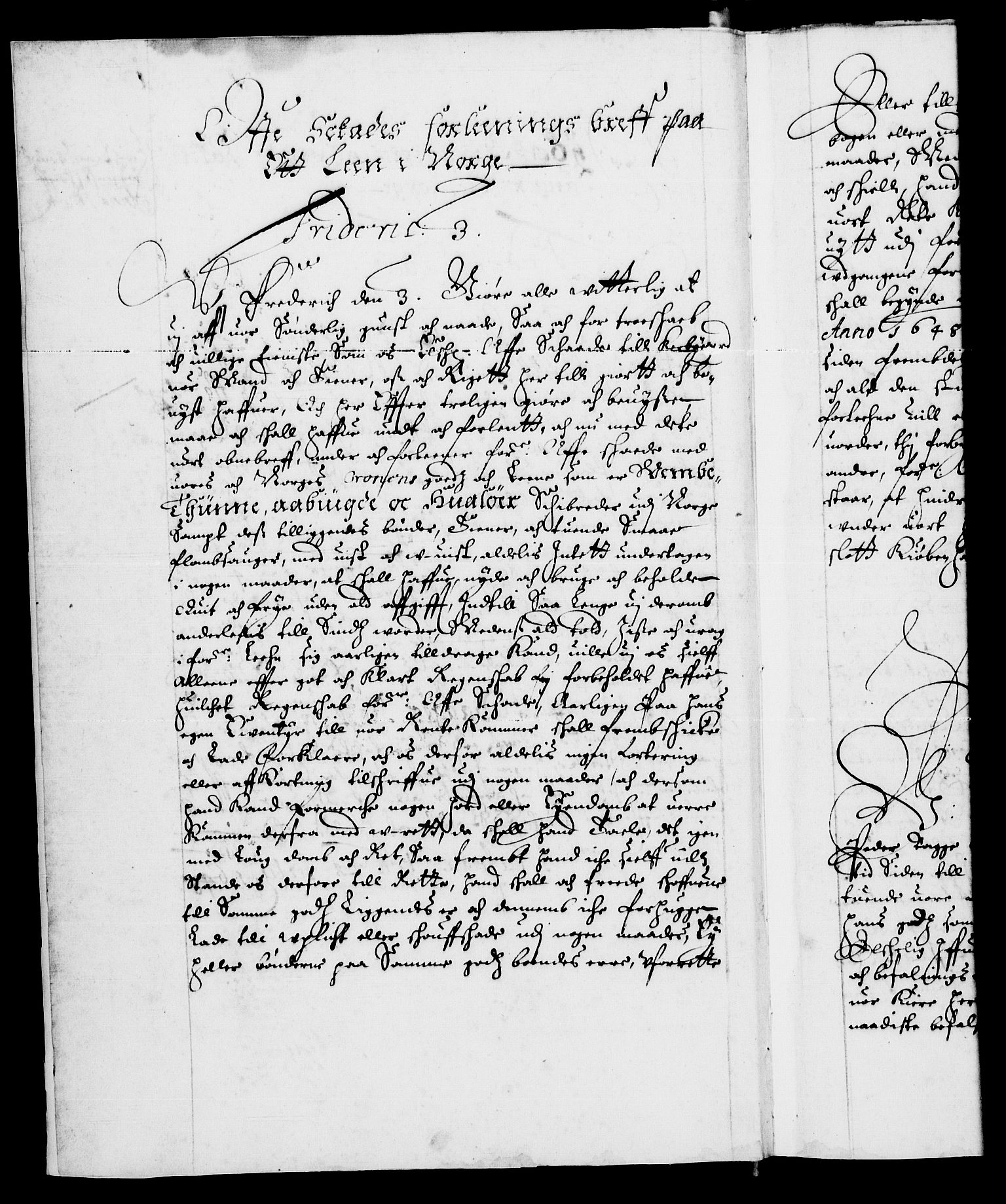 Danske Kanselli 1572-1799, AV/RA-EA-3023/F/Fc/Fca/Fcaa/L0007: Norske registre (mikrofilm), 1648-1650, p. 1b