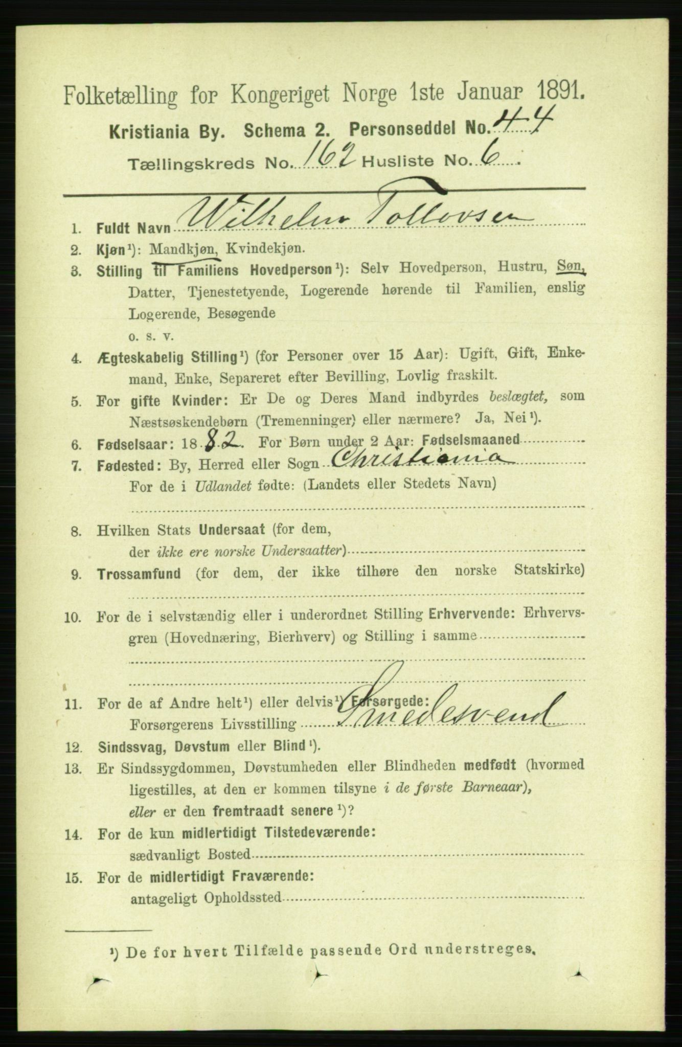 RA, 1891 census for 0301 Kristiania, 1891, p. 93058