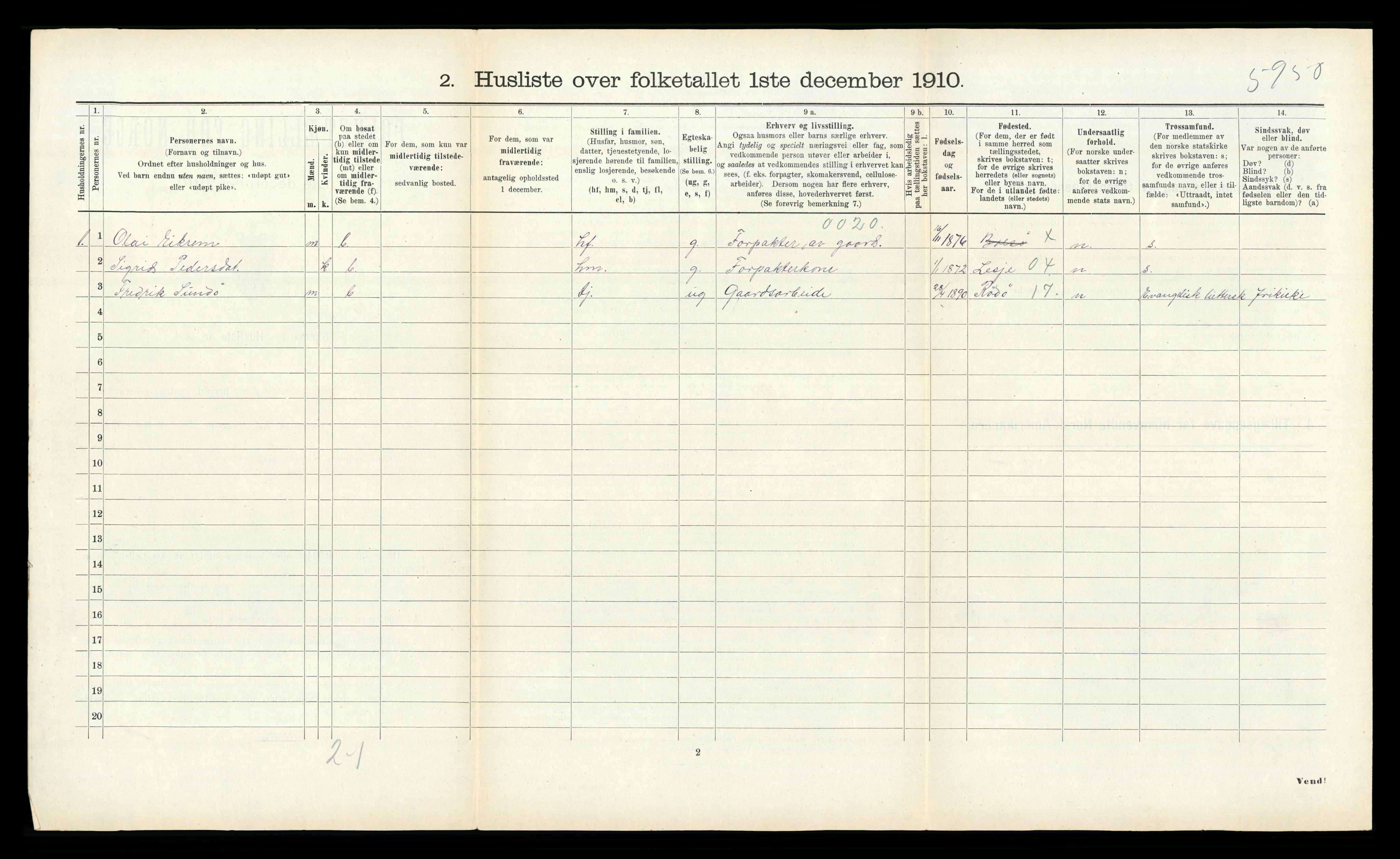 RA, 1910 census for Bolsøy, 1910, p. 354