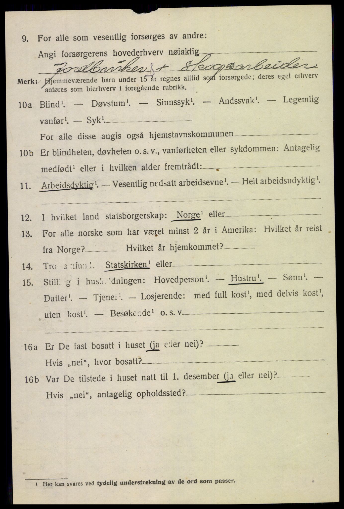 SAH, 1920 census for Nordre Land, 1920, p. 5617