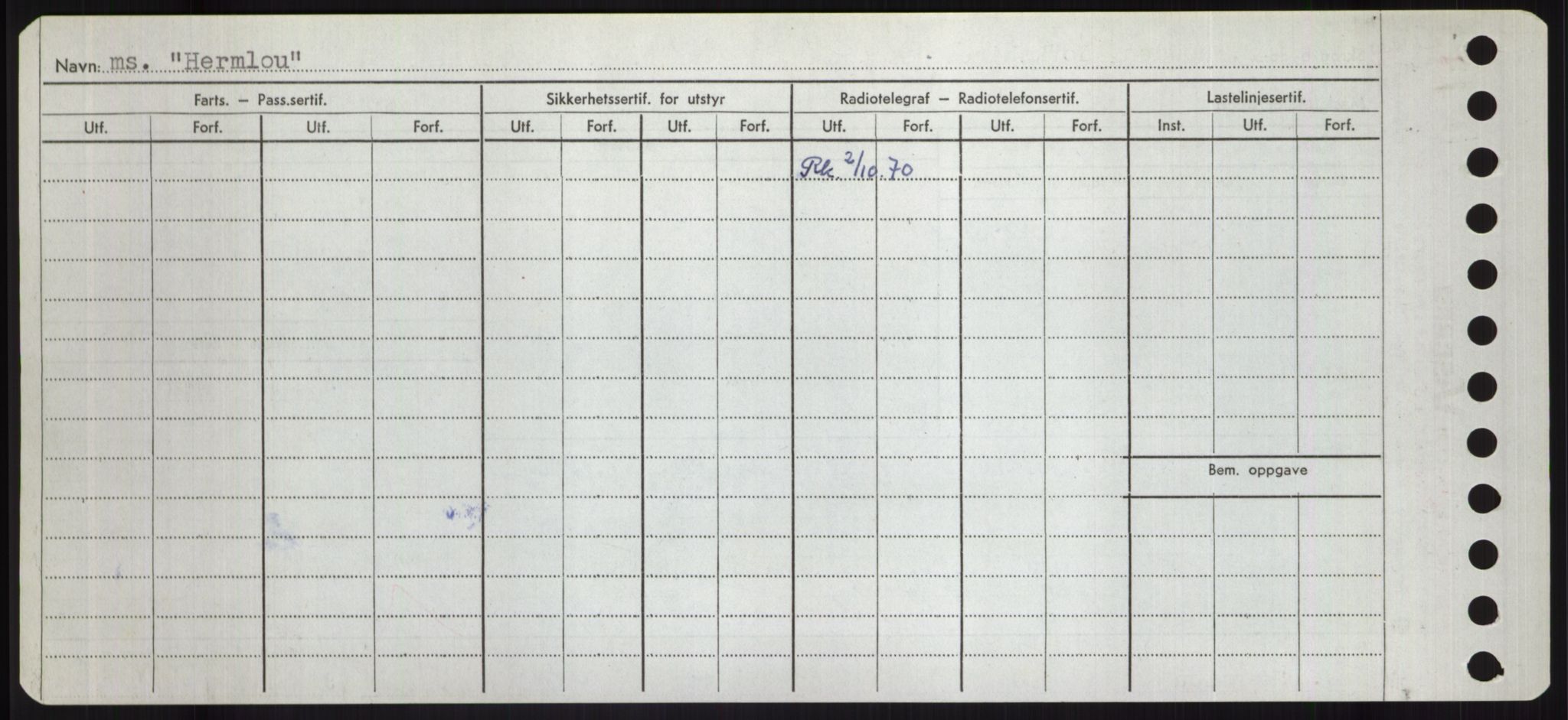 Sjøfartsdirektoratet med forløpere, Skipsmålingen, RA/S-1627/H/Hd/L0015: Fartøy, Havm-Hey, p. 404