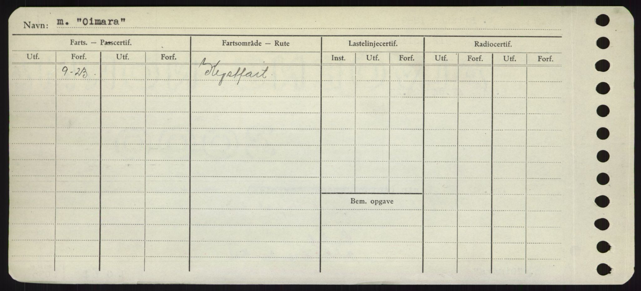 Sjøfartsdirektoratet med forløpere, Skipsmålingen, RA/S-1627/H/Hd/L0028: Fartøy, O, p. 160