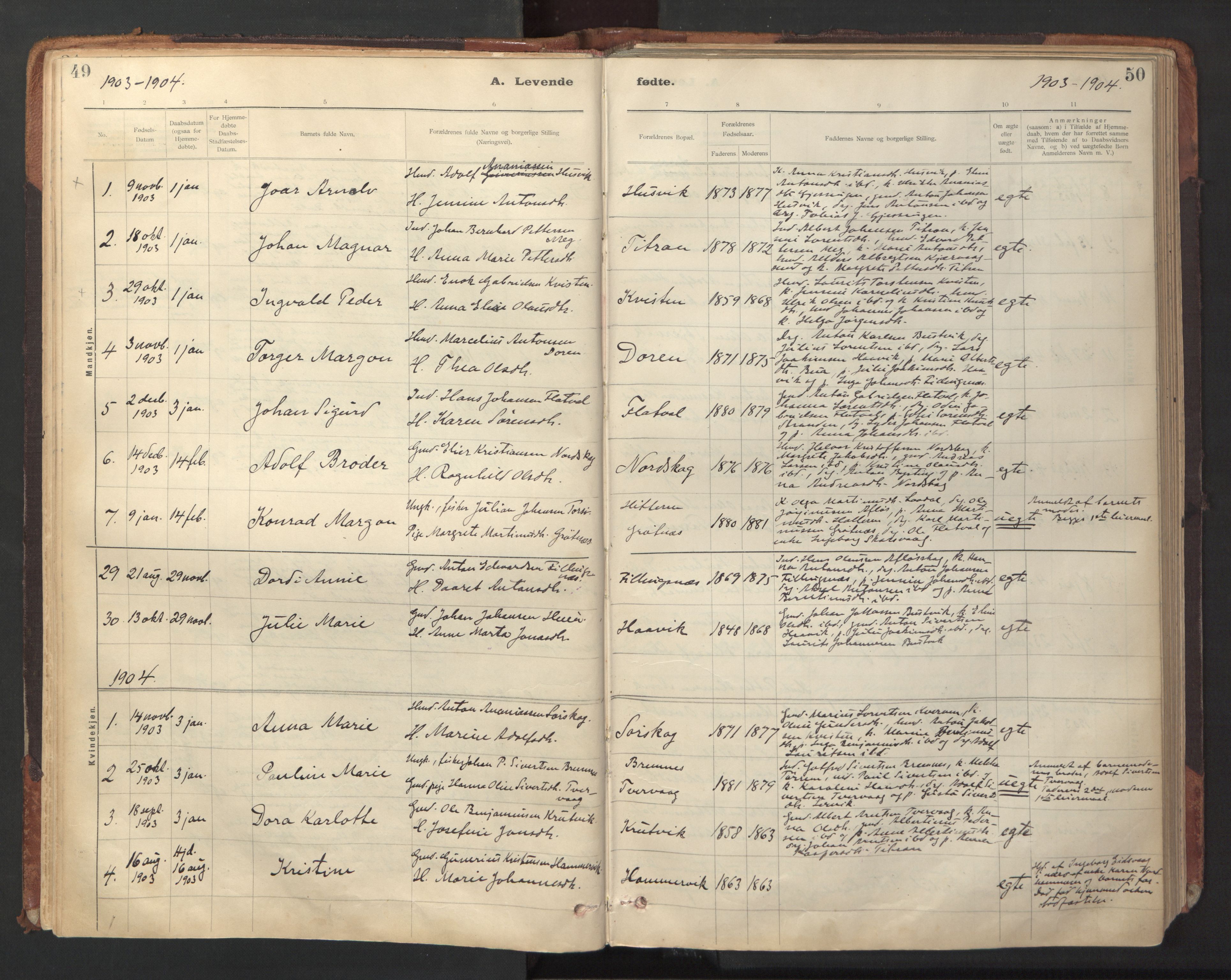 Ministerialprotokoller, klokkerbøker og fødselsregistre - Sør-Trøndelag, SAT/A-1456/641/L0596: Parish register (official) no. 641A02, 1898-1915, p. 49-50