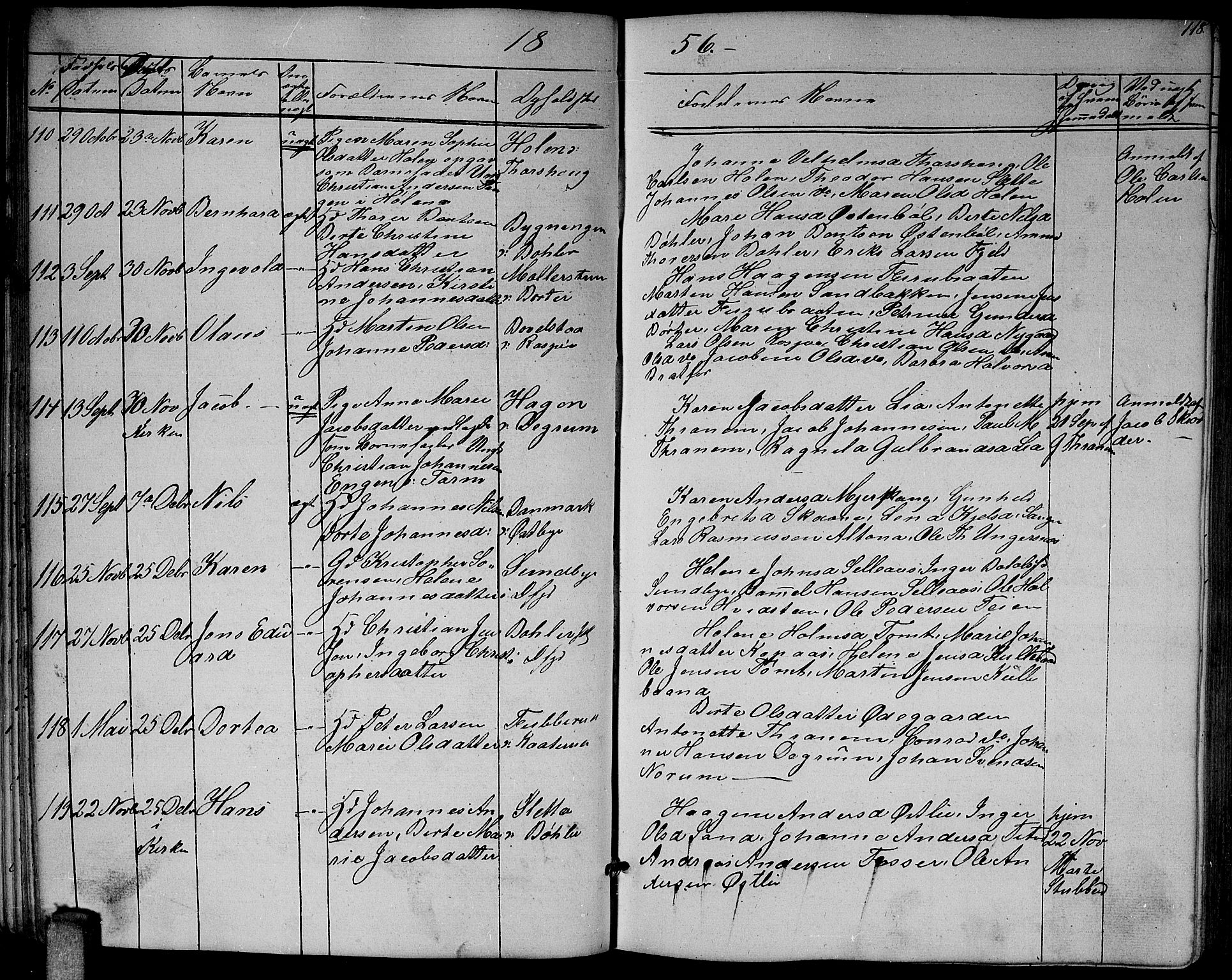 Enebakk prestekontor Kirkebøker, SAO/A-10171c/G/Ga/L0004: Parish register (copy) no. I 4, 1850-1866, p. 118