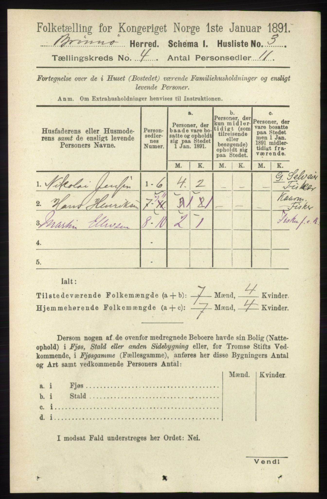 RA, 1891 census for 1814 Brønnøy, 1891, p. 1971