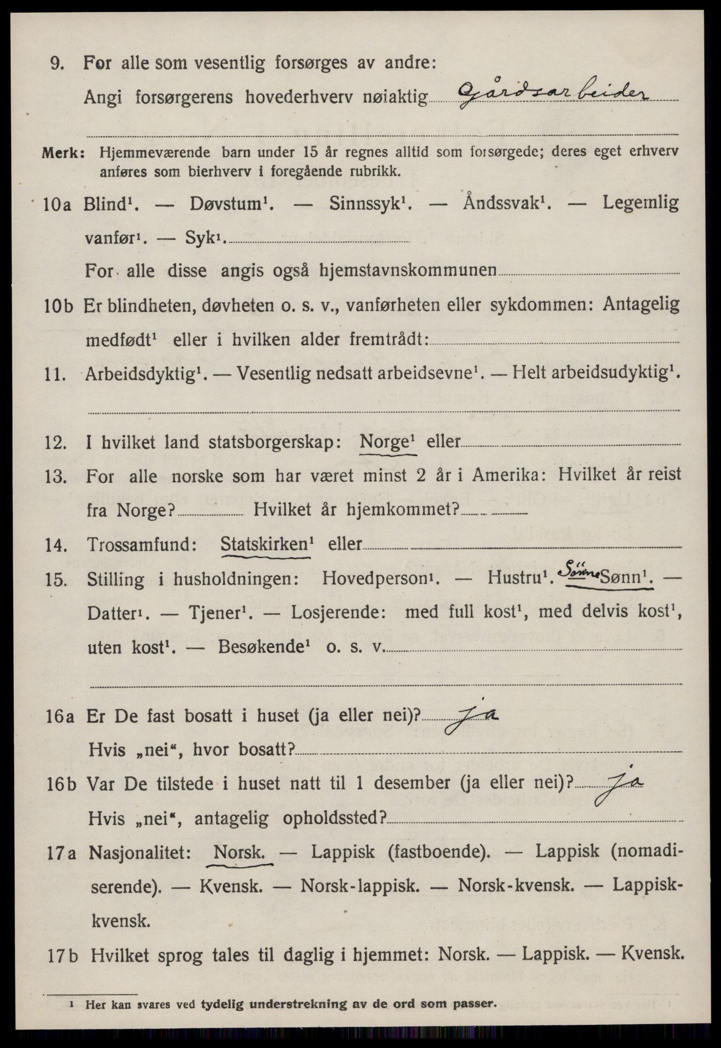 SAT, 1920 census for Å, 1920, p. 2055