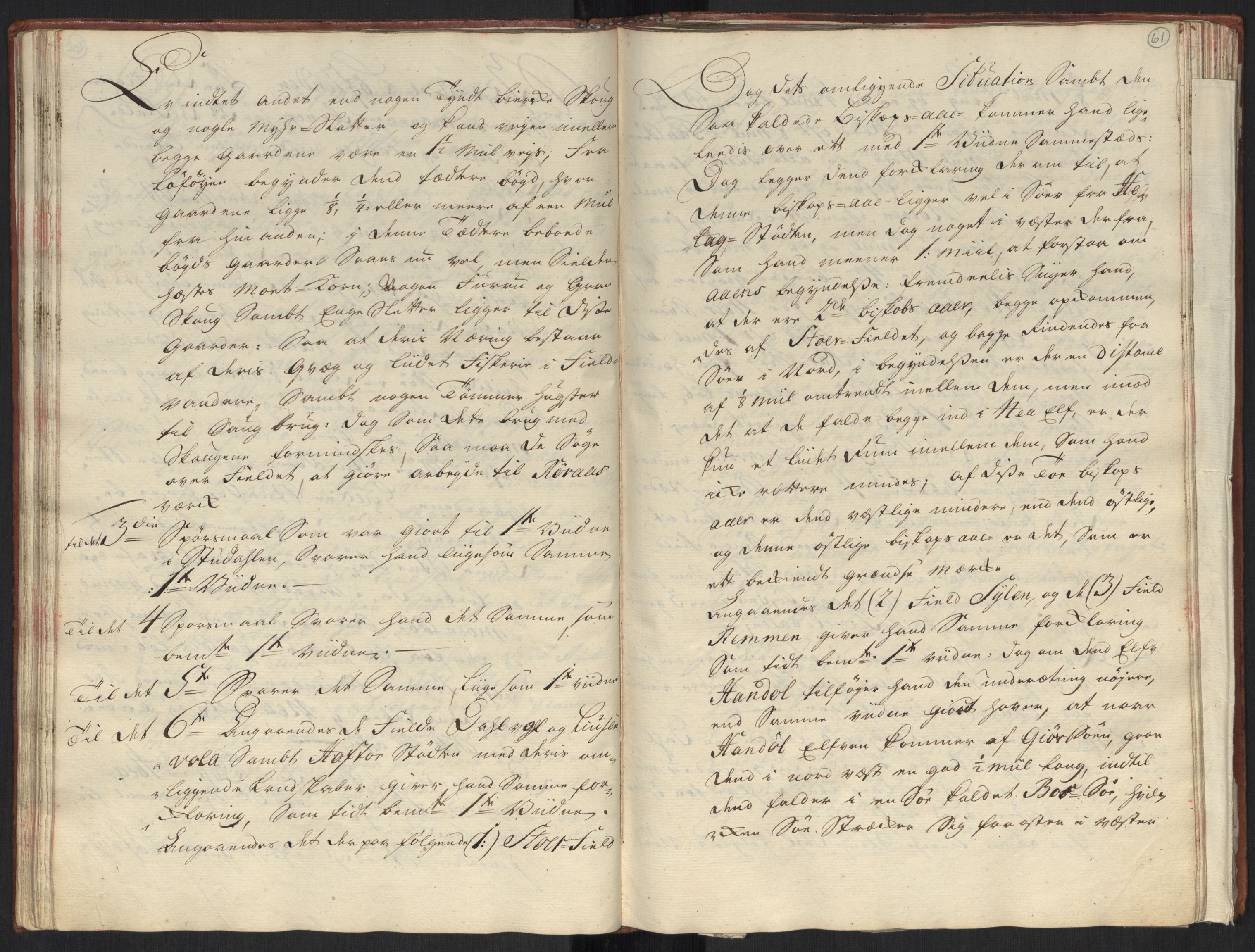 Danske Kanselli, Grensearkivet, AV/RA-EA-4062/F/L0010/0002: Volum XX-XXII / Vol. XXI: Major Schnitlers grenseeksaminasjonsprotokoll, 1. bind, 1742, p. 60b-61a