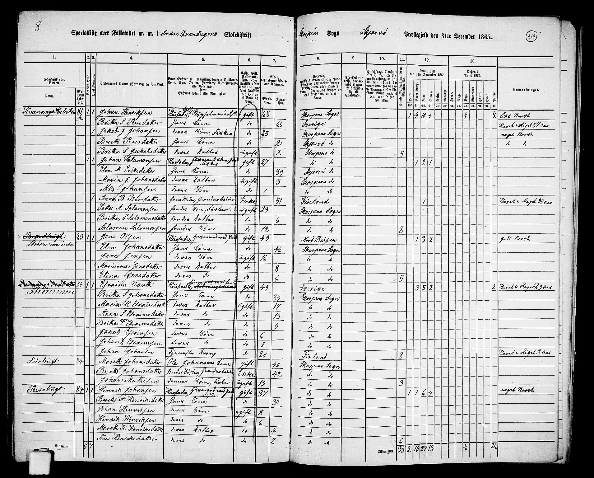 RA, 1865 census for Skjervøy, 1865, p. 183