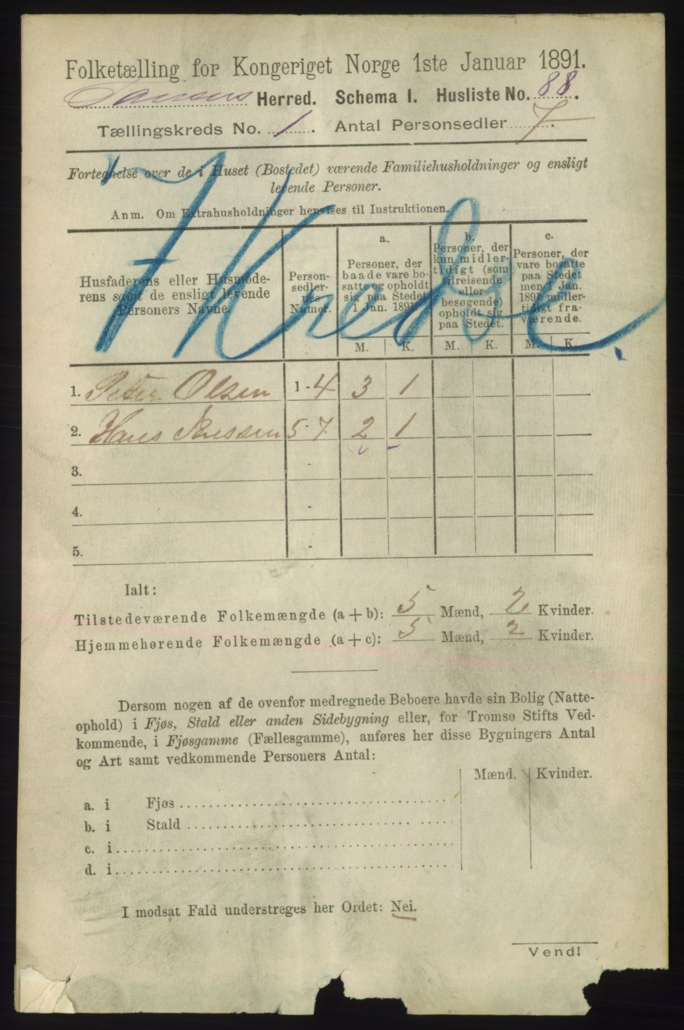 RA, 1891 census for 2025 Tana, 1891, p. 112