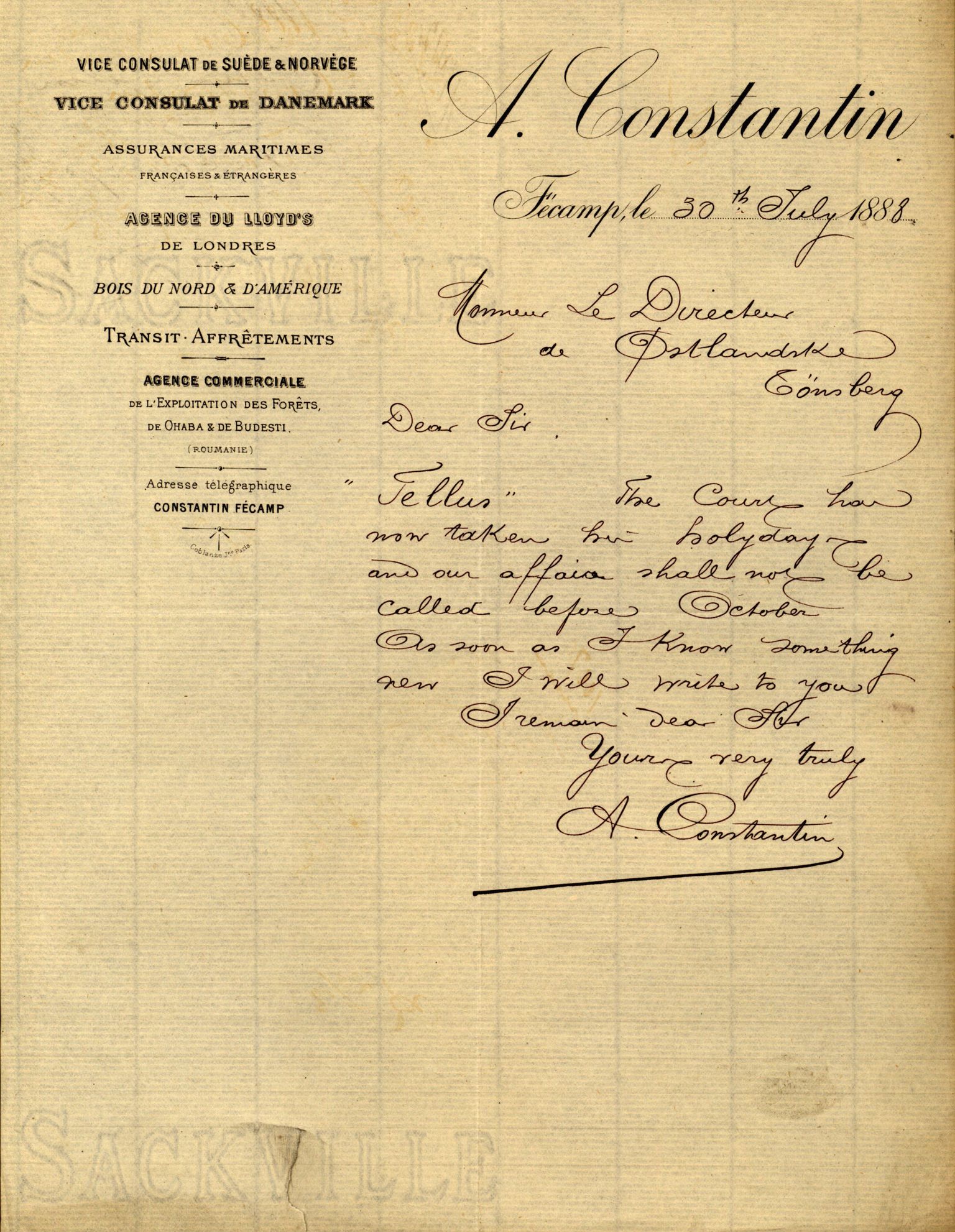 Pa 63 - Østlandske skibsassuranceforening, VEMU/A-1079/G/Ga/L0020/0001: Havaridokumenter / Tellus, Telanak, Wilhelmine, 1887, p. 59
