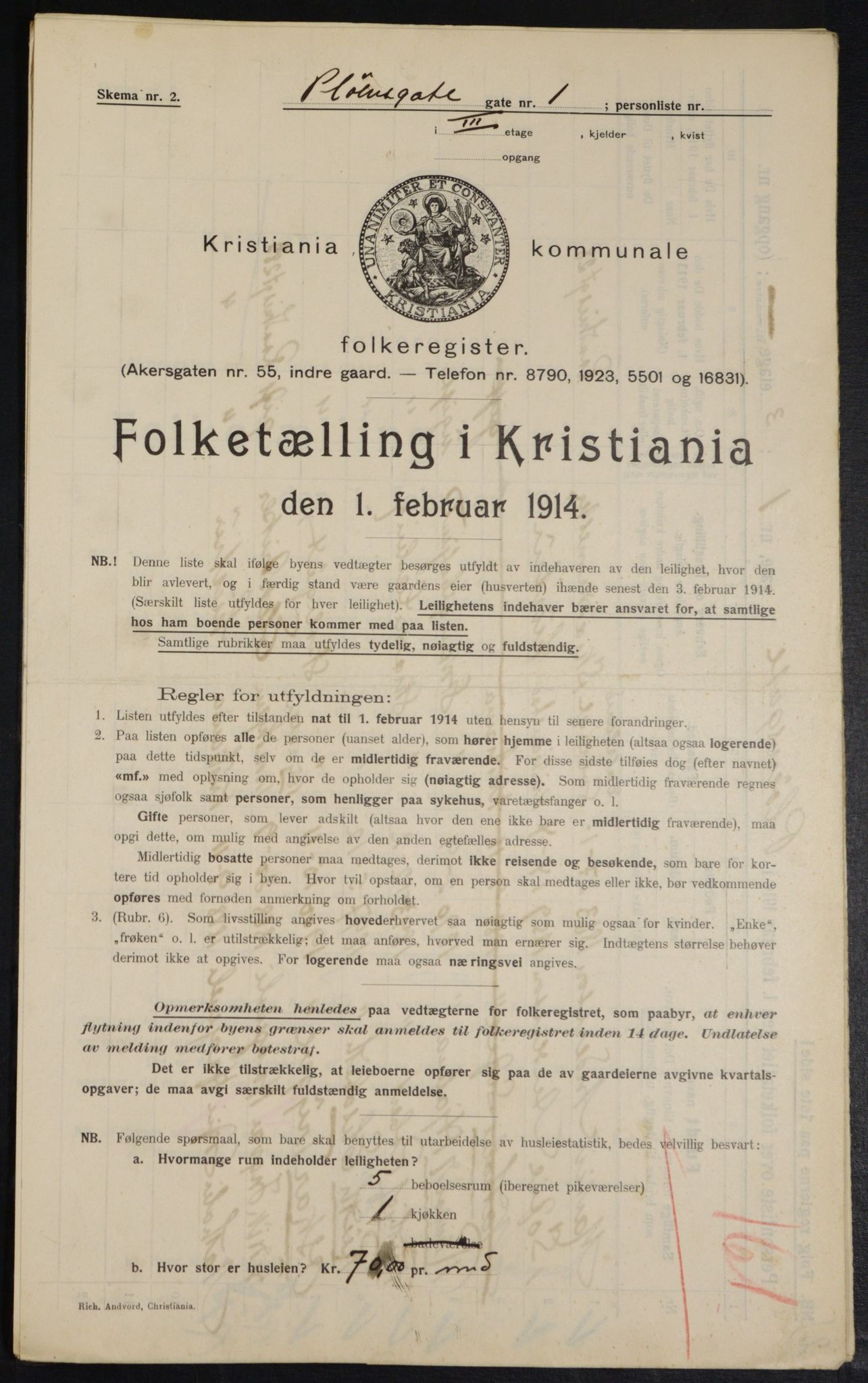 OBA, Municipal Census 1914 for Kristiania, 1914, p. 80967