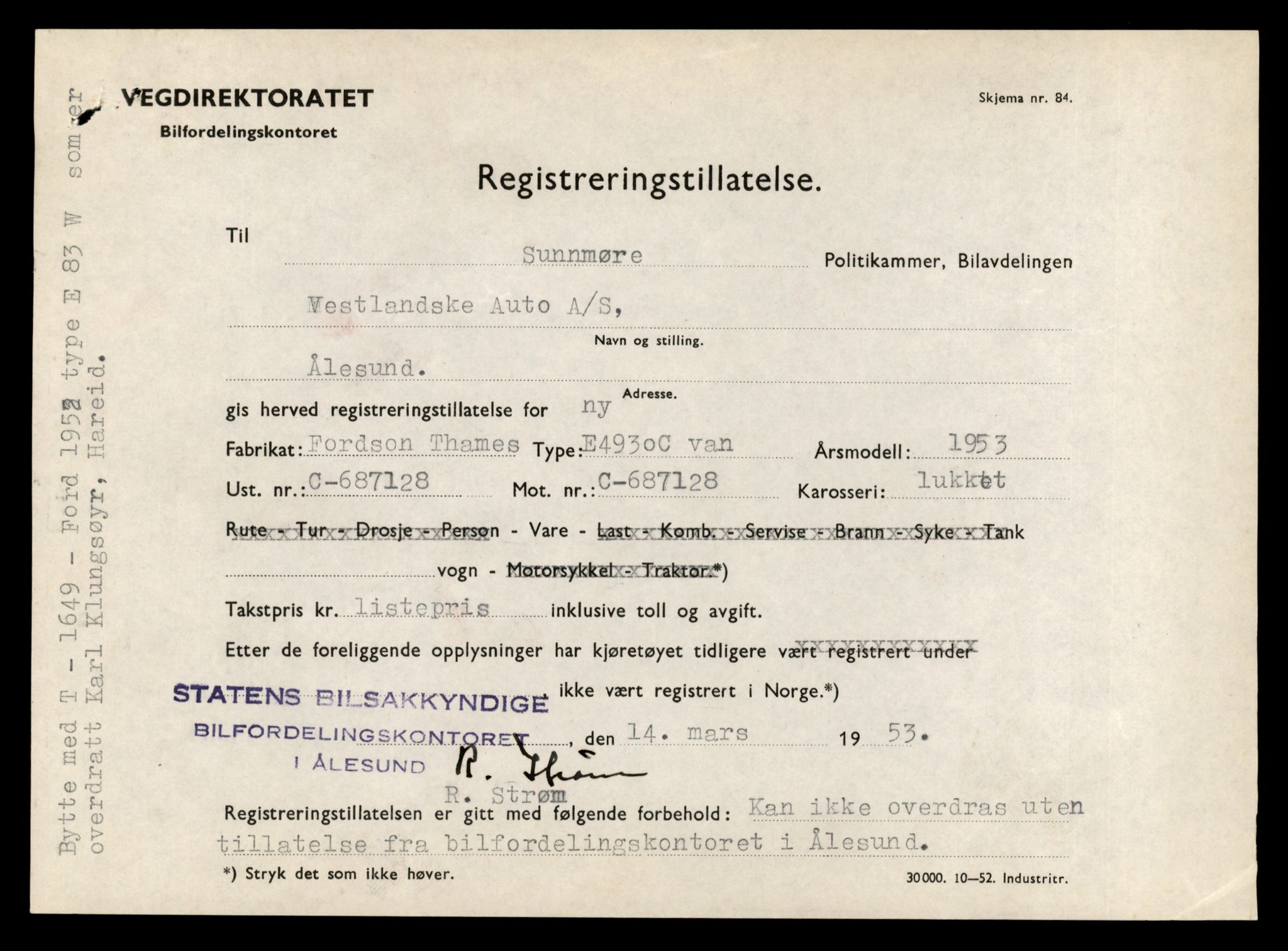 Møre og Romsdal vegkontor - Ålesund trafikkstasjon, AV/SAT-A-4099/F/Fe/L0034: Registreringskort for kjøretøy T 12500 - T 12652, 1927-1998, p. 276