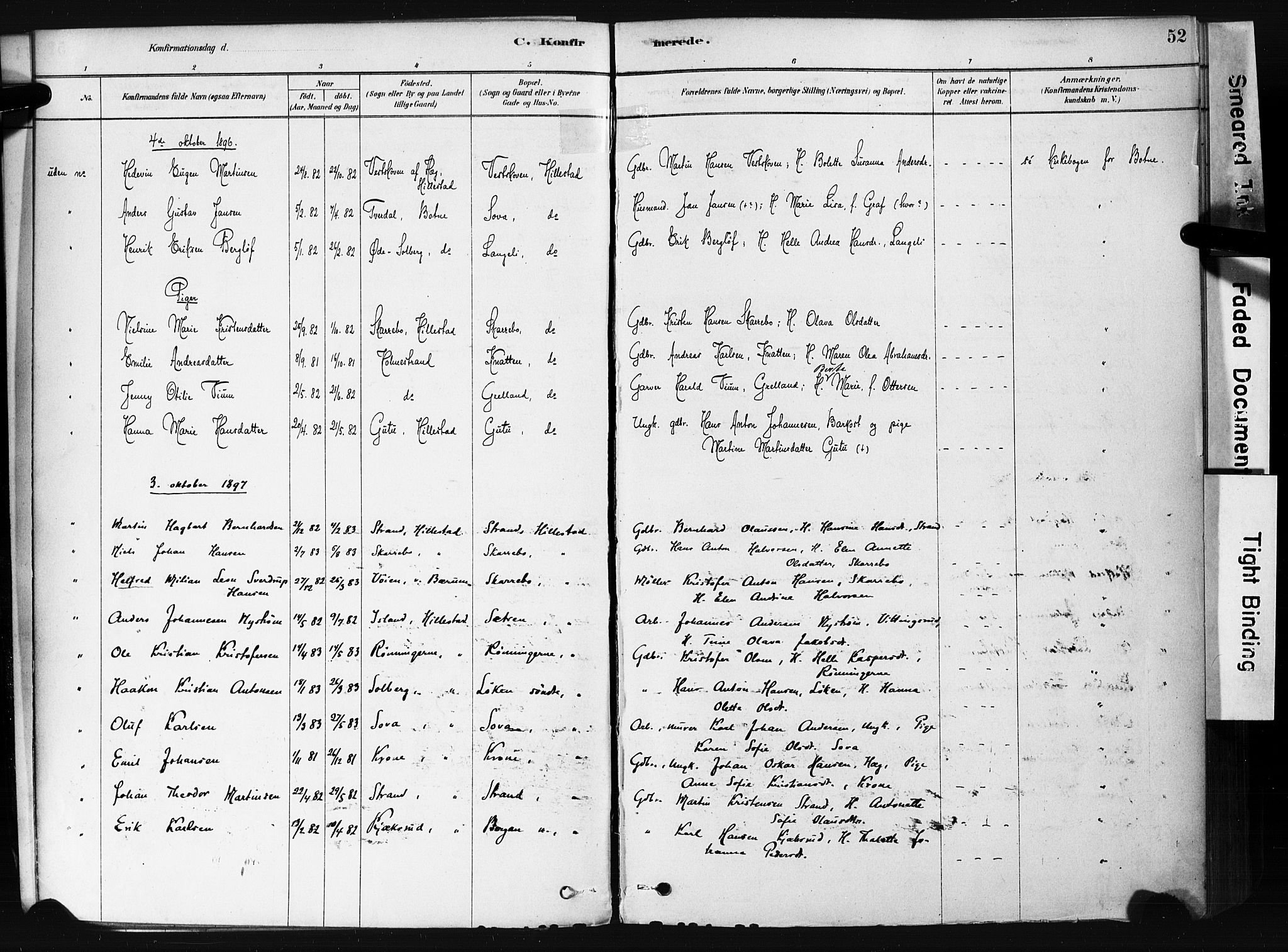 Botne kirkebøker, AV/SAKO-A-340/F/Fb/L0001: Parish register (official) no. II 1, 1878-1902, p. 52