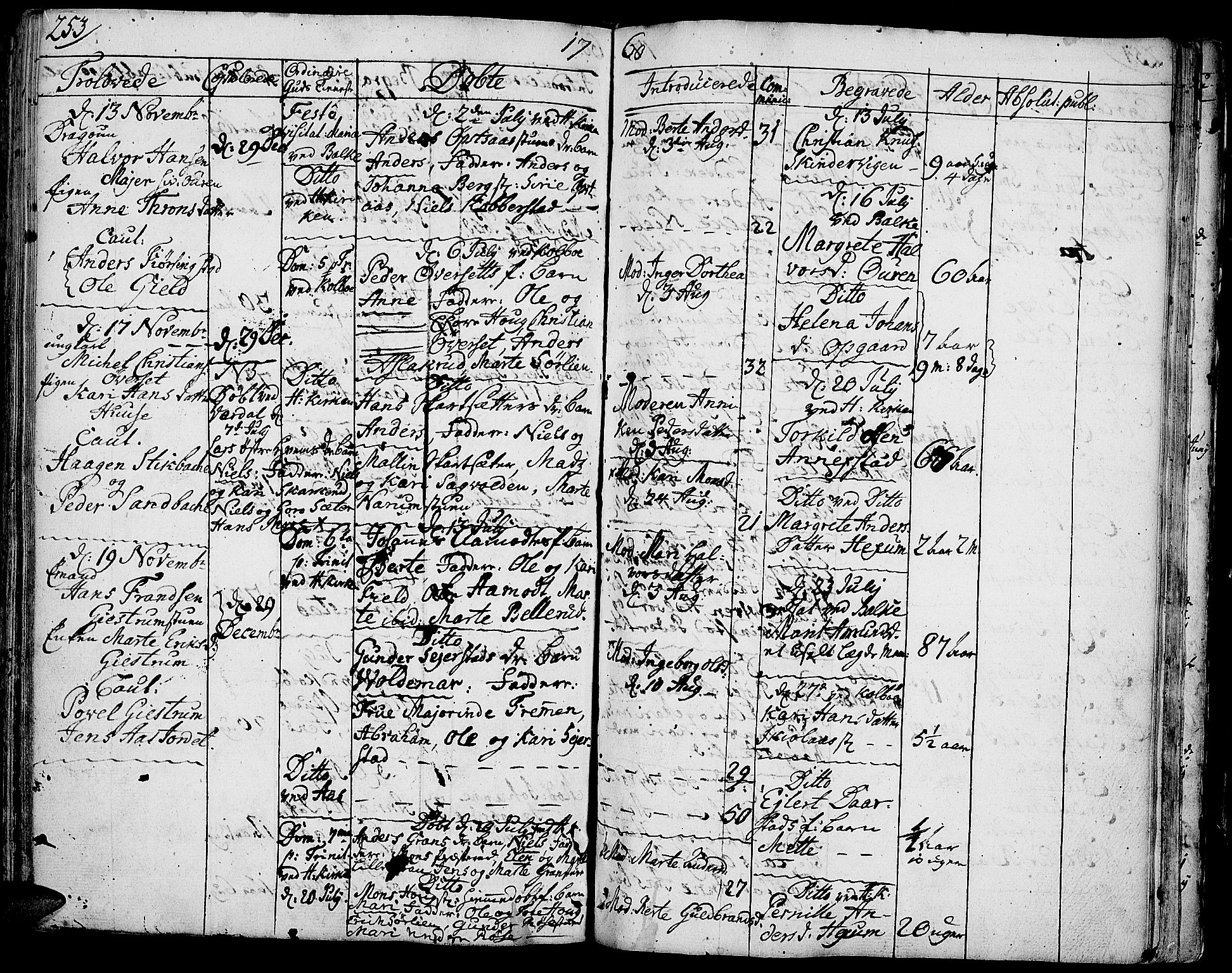 Toten prestekontor, AV/SAH-PREST-102/H/Ha/Haa/L0004: Parish register (official) no. 4, 1751-1761, p. 253