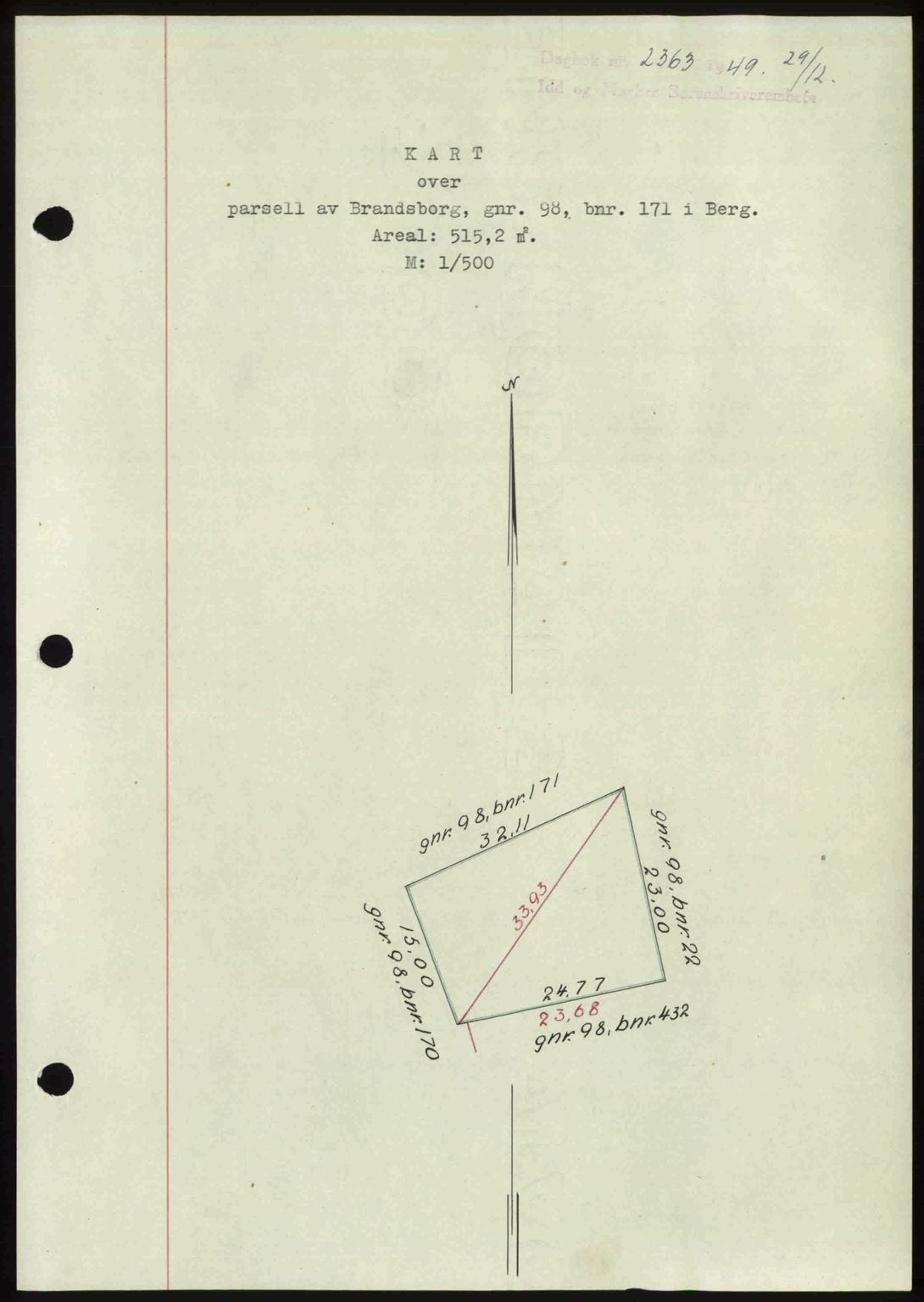 Idd og Marker sorenskriveri, AV/SAO-A-10283/G/Gb/Gbb/L0013: Mortgage book no. A13, 1949-1950, Diary no: : 2363/1949