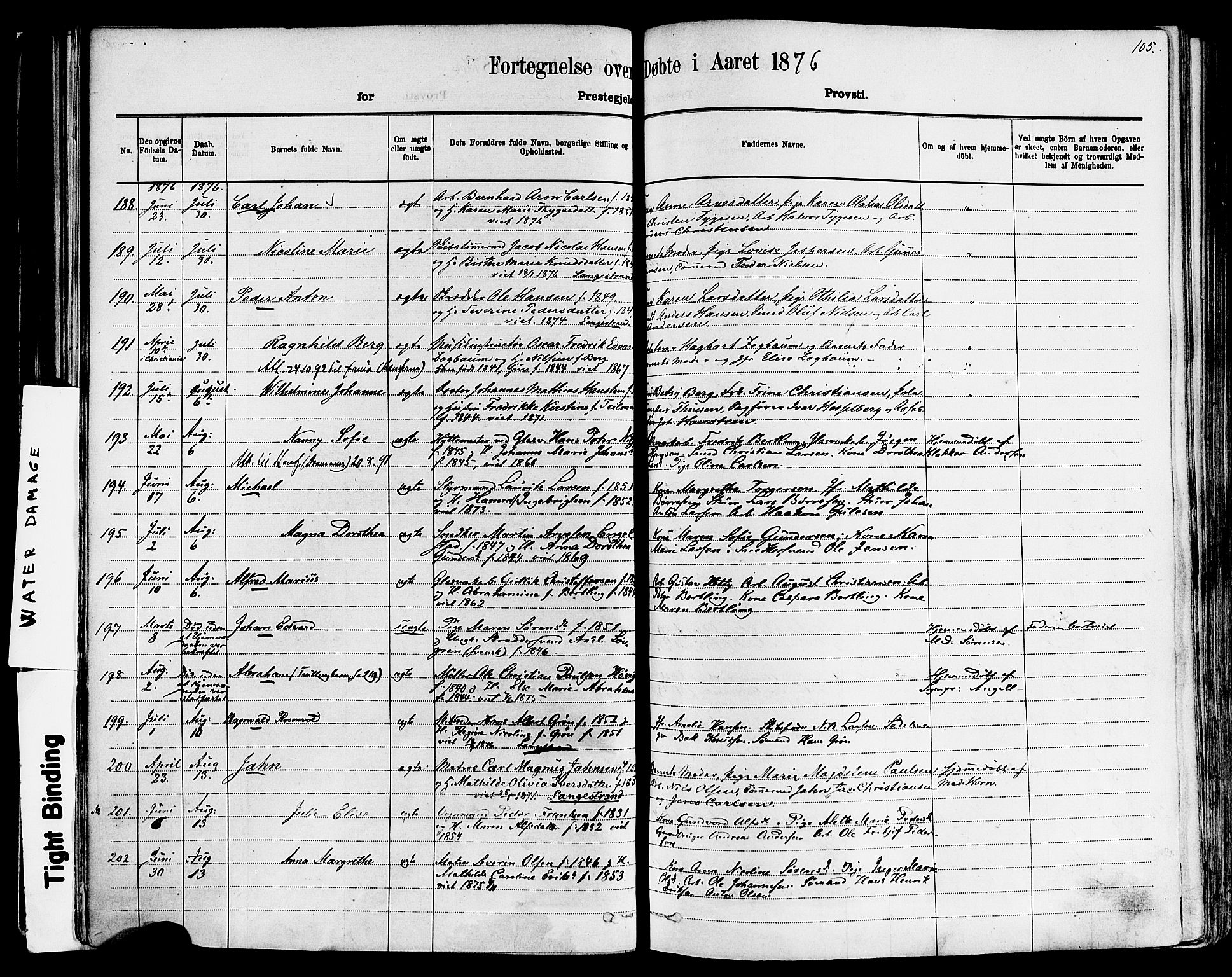 Larvik kirkebøker, AV/SAKO-A-352/F/Fa/L0006: Parish register (official) no. I 6, 1871-1883, p. 105