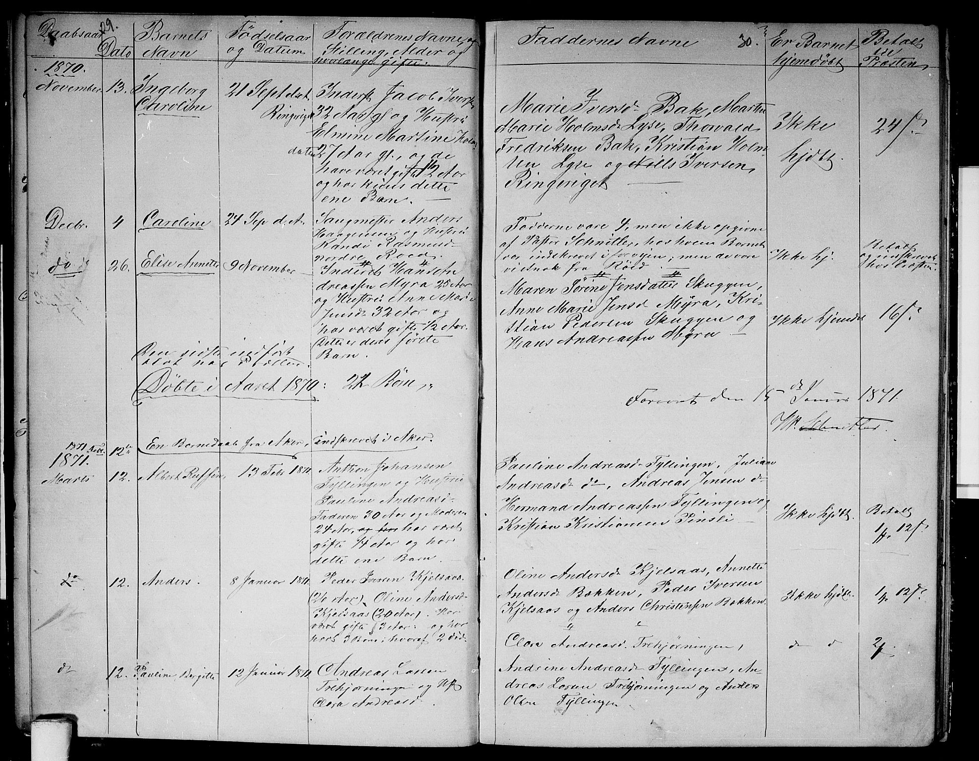 Vestre Aker prestekontor Kirkebøker, SAO/A-10025/G/Gb/L0001: Parish register (copy) no. II 1, 1865-1881, p. 29-30