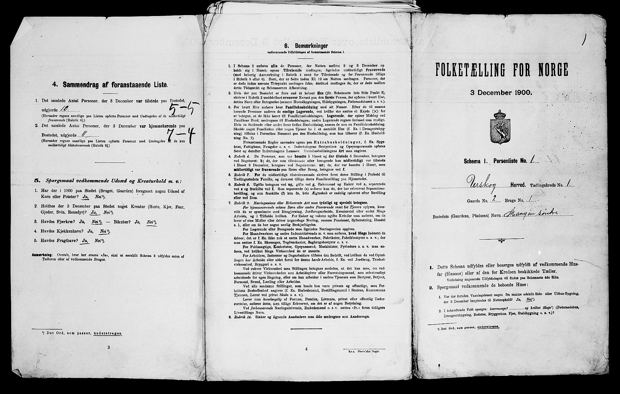 SAO, 1900 census for Aurskog, 1900, p. 32