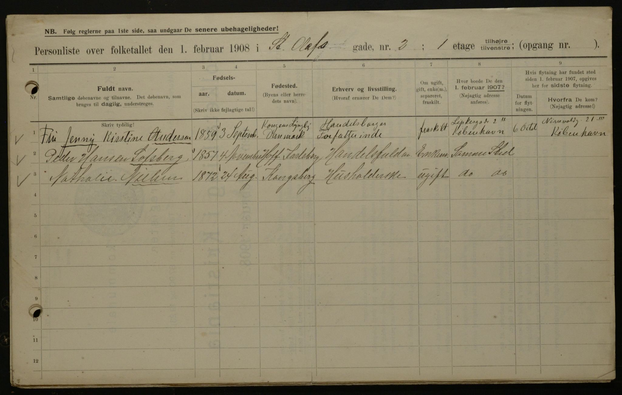 OBA, Municipal Census 1908 for Kristiania, 1908, p. 79268