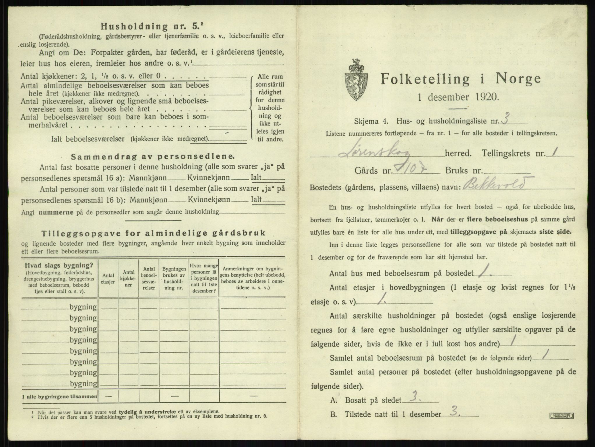 SAO, 1920 census for Lørenskog, 1920, p. 38