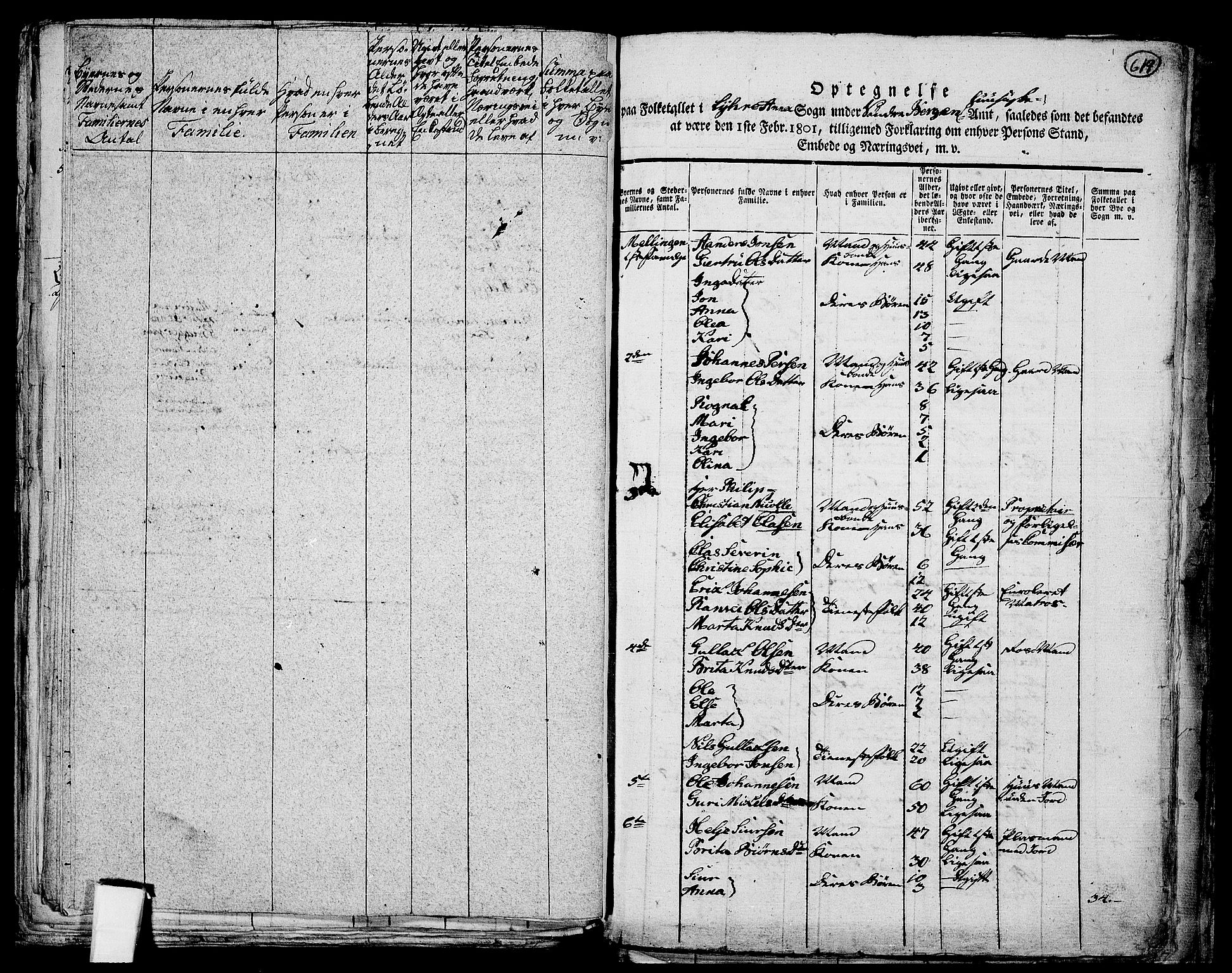 RA, 1801 census for 1263P Lindås, 1801, p. 618b-619a