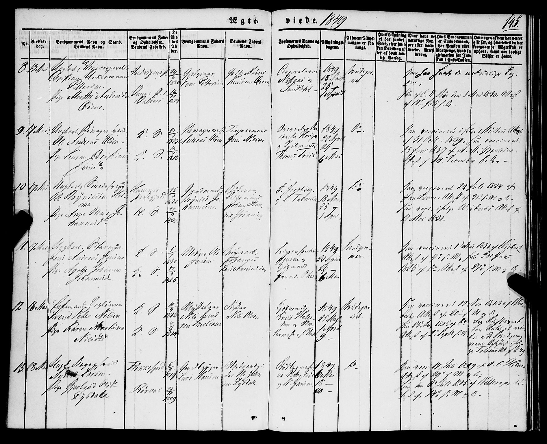 Korskirken sokneprestembete, AV/SAB-A-76101/H/Haa/L0034: Parish register (official) no. D 1, 1832-1852, p. 145