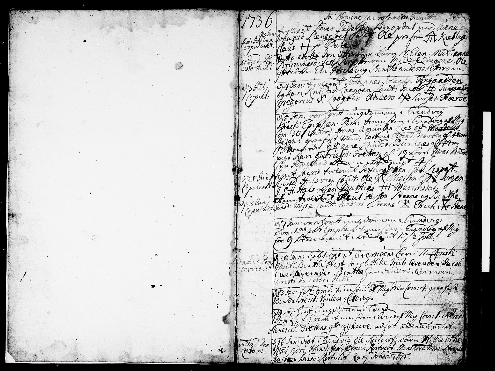 Gulen sokneprestembete, SAB/A-80201/H/Haa/Haaa/L0011: Parish register (official) no. A 11, 1736-1749, p. 2