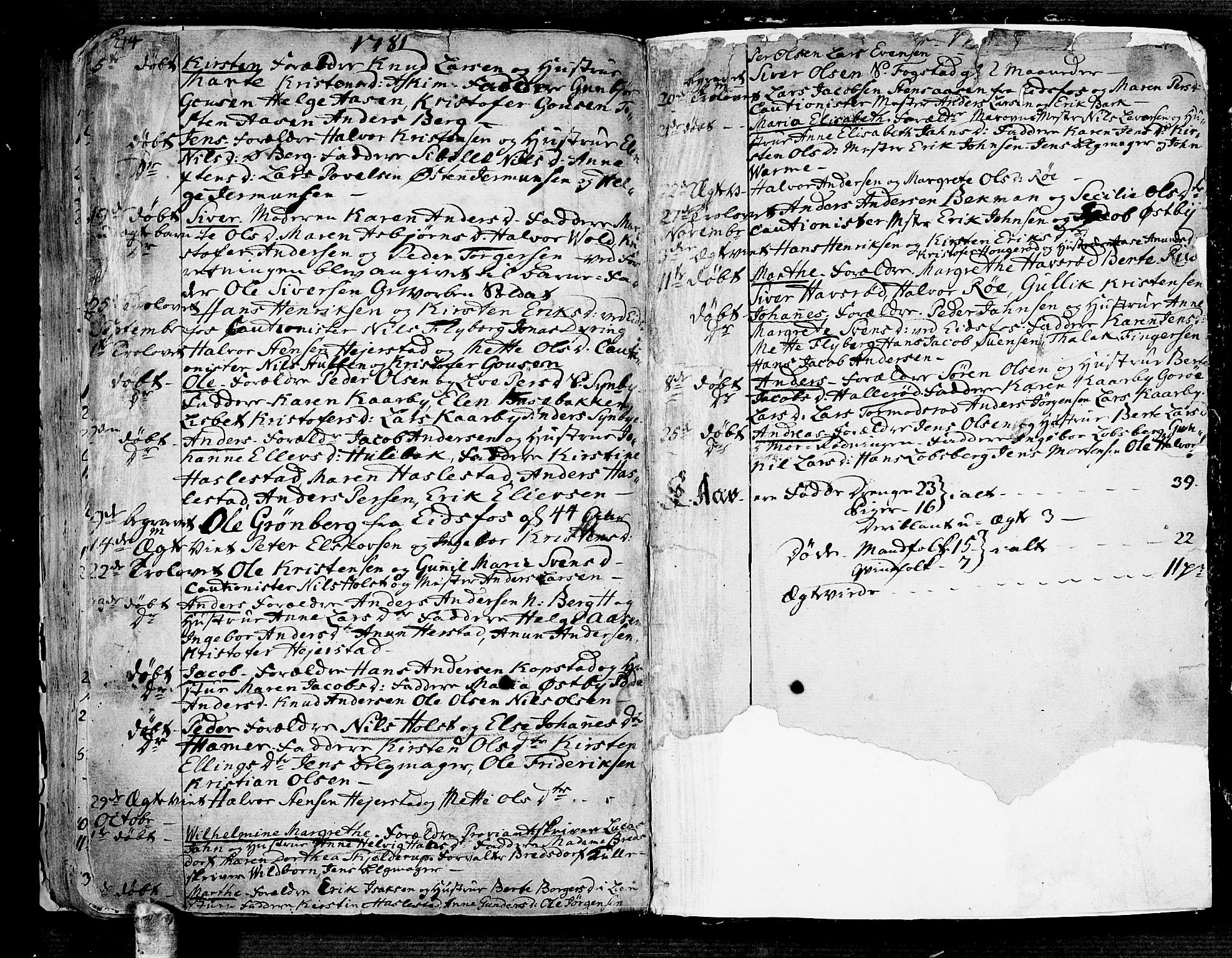 Hof kirkebøker, SAKO/A-64/F/Fa/L0002: Parish register (official) no. I 2, 1746-1781, p. 214-215