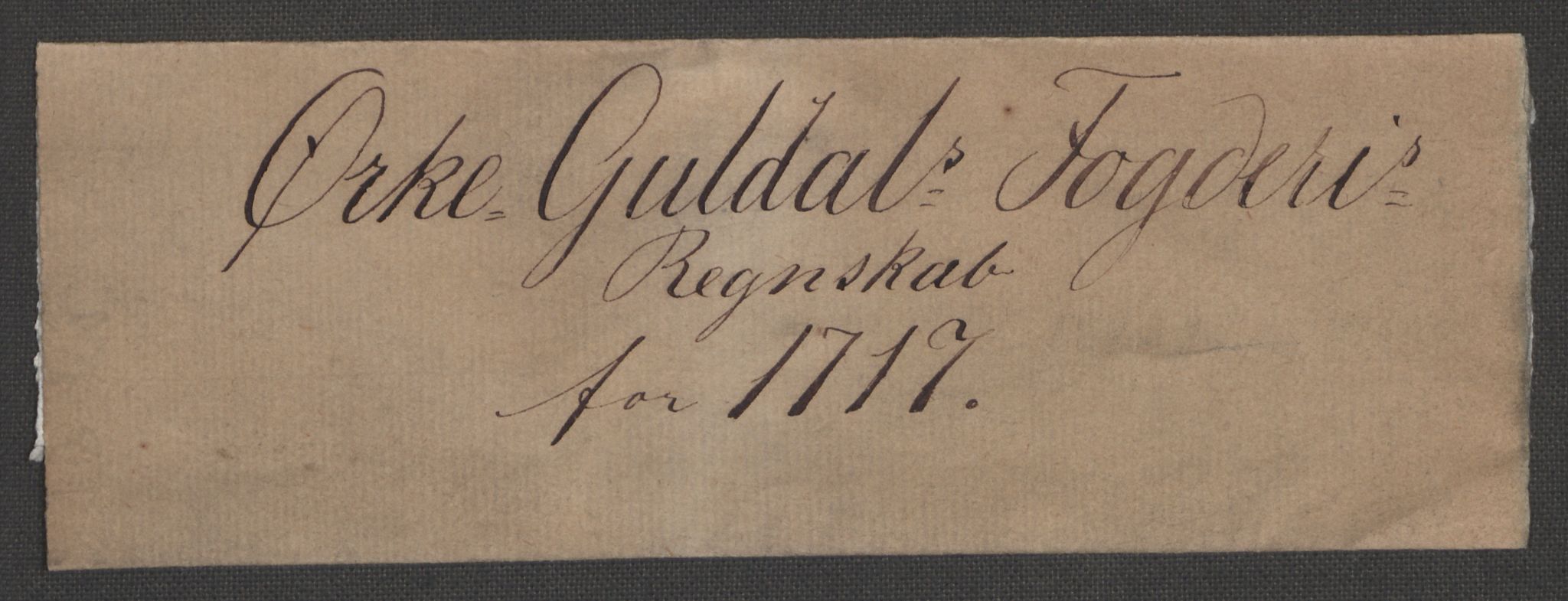 Rentekammeret inntil 1814, Reviderte regnskaper, Fogderegnskap, RA/EA-4092/R60/L3970: Fogderegnskap Orkdal og Gauldal, 1717, p. 4