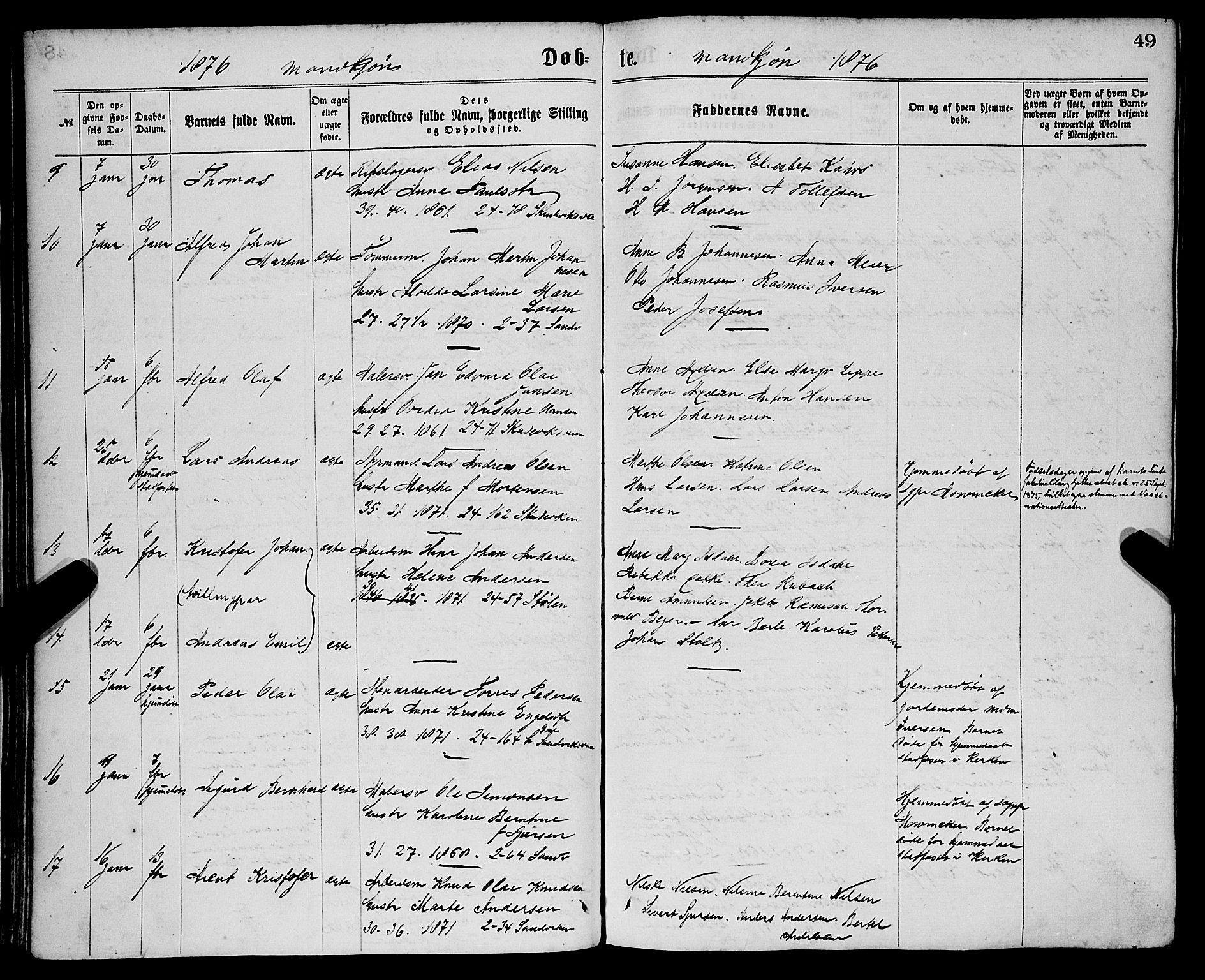 Sandviken Sokneprestembete, SAB/A-77601/H/Ha/L0001: Parish register (official) no. A 1, 1867-1877, p. 49