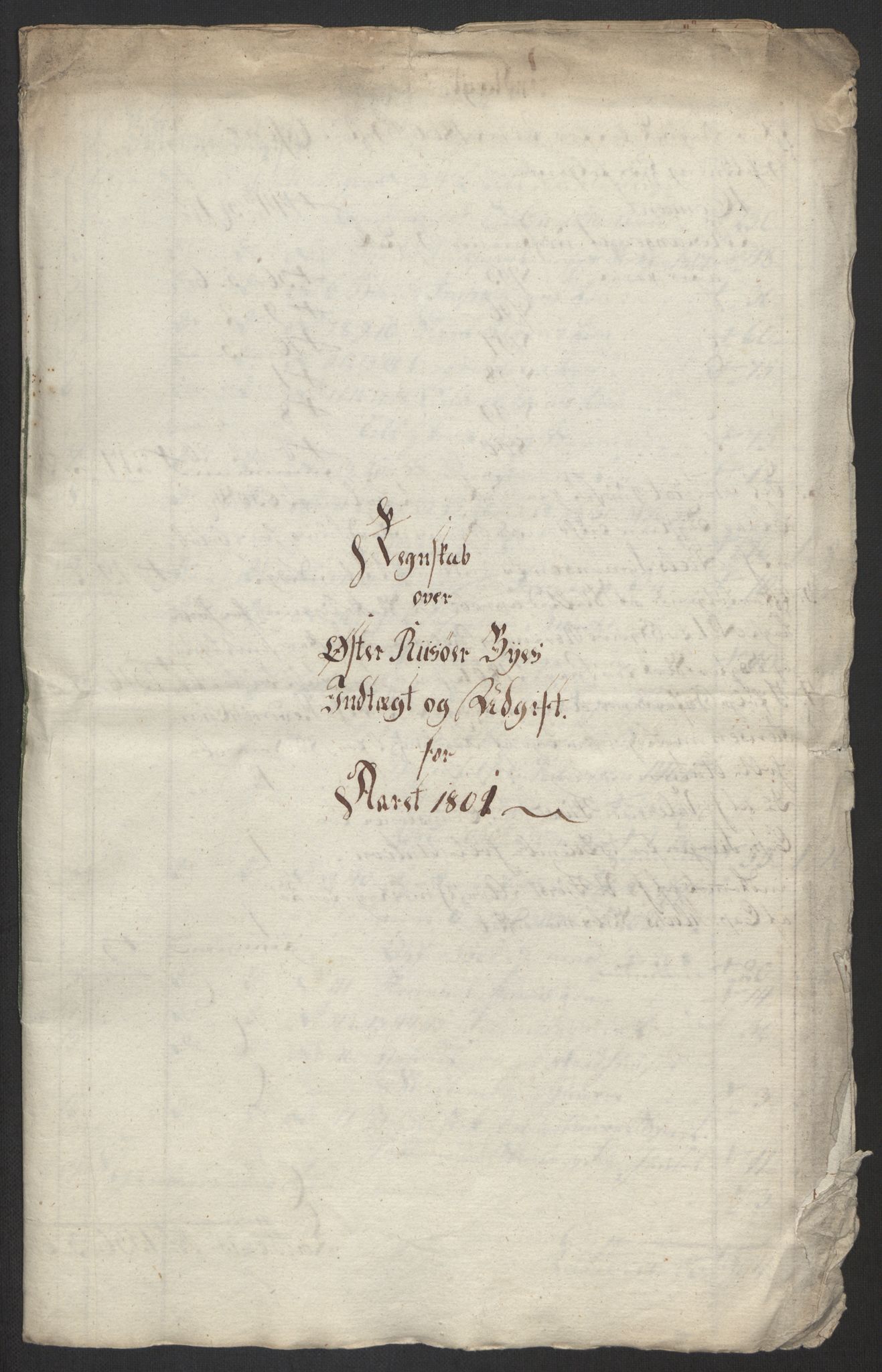 Danske Kanselli 1800-1814, AV/RA-EA-3024/K/Kk/Kka/Kkac/L0236: Kjøpstadregnskap Øster Risør, 1801-1804, p. 10