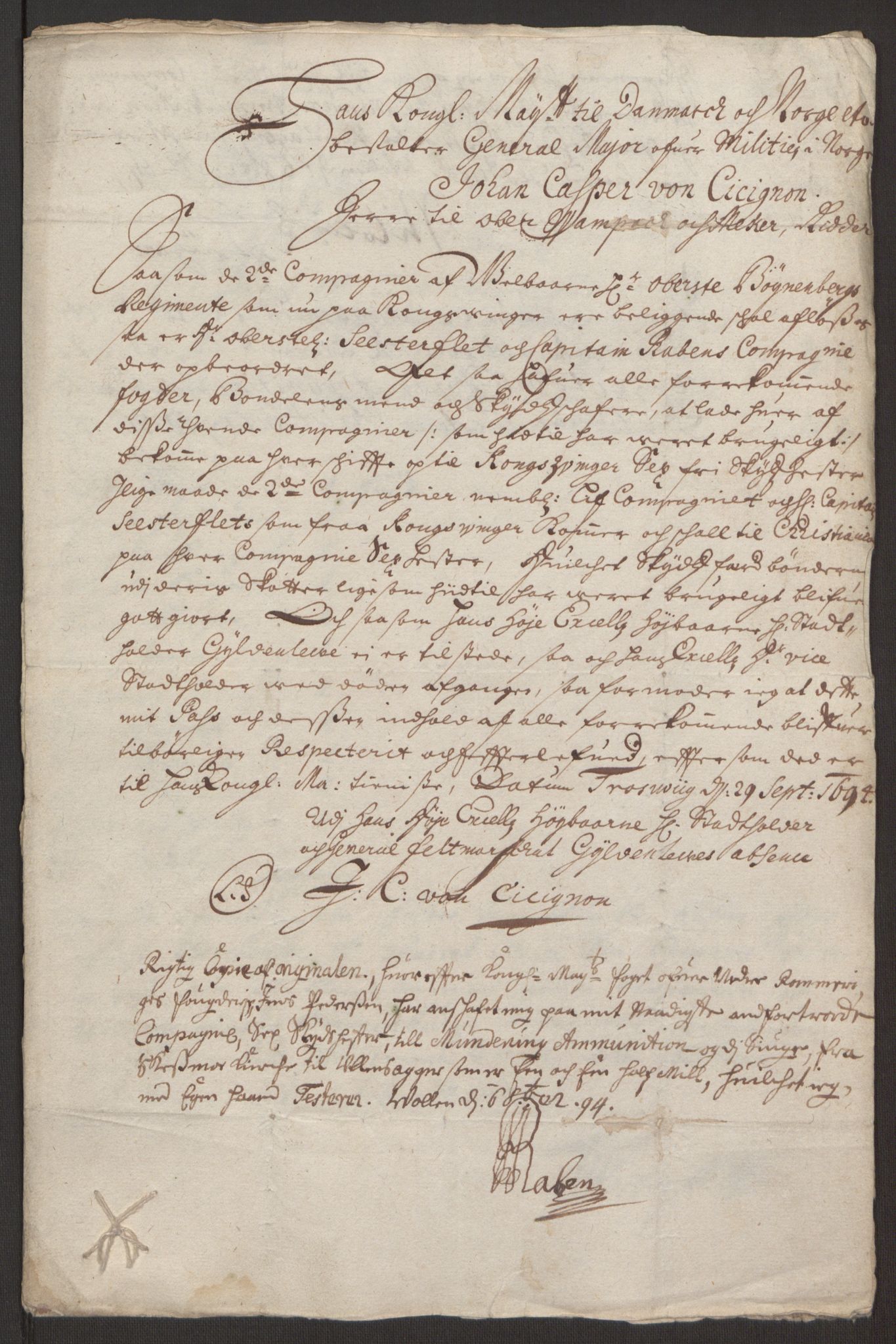 Rentekammeret inntil 1814, Reviderte regnskaper, Fogderegnskap, AV/RA-EA-4092/R11/L0579: Fogderegnskap Nedre Romerike, 1694-1695, p. 224