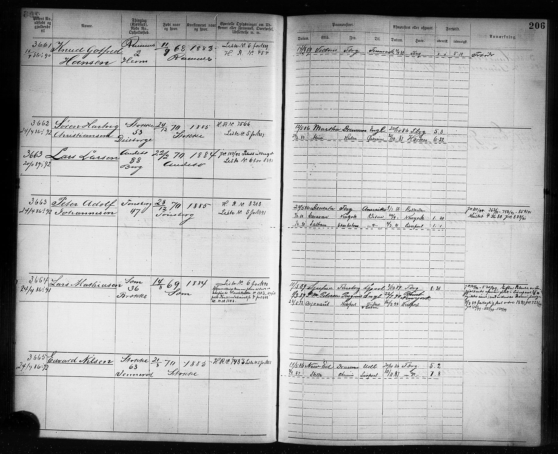 Tønsberg innrulleringskontor, AV/SAKO-A-786/F/Fb/L0007: Annotasjonsrulle Patent nr. 2636-5150, 1881-1892, p. 207