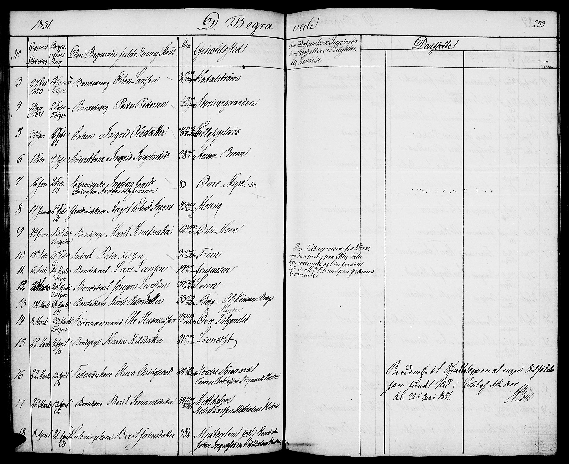 Tolga prestekontor, AV/SAH-PREST-062/K/L0005: Parish register (official) no. 5, 1836-1852, p. 203