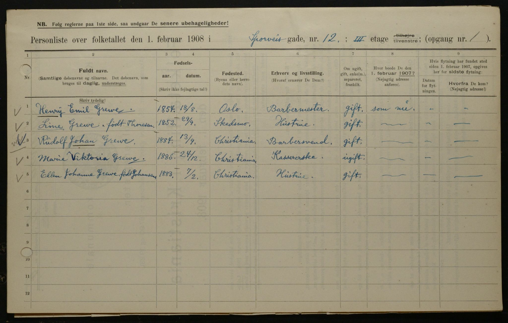 OBA, Municipal Census 1908 for Kristiania, 1908, p. 90426