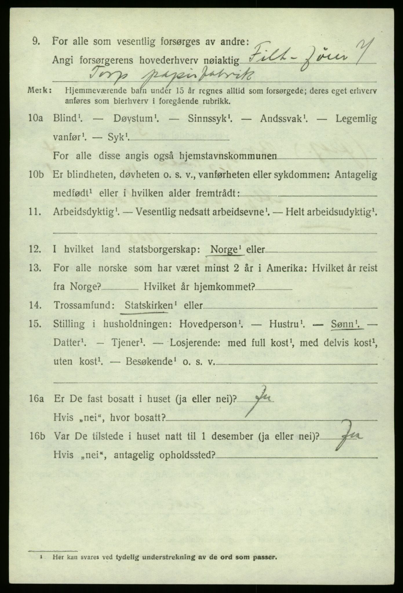 SAO, 1920 census for Borge, 1920, p. 9240