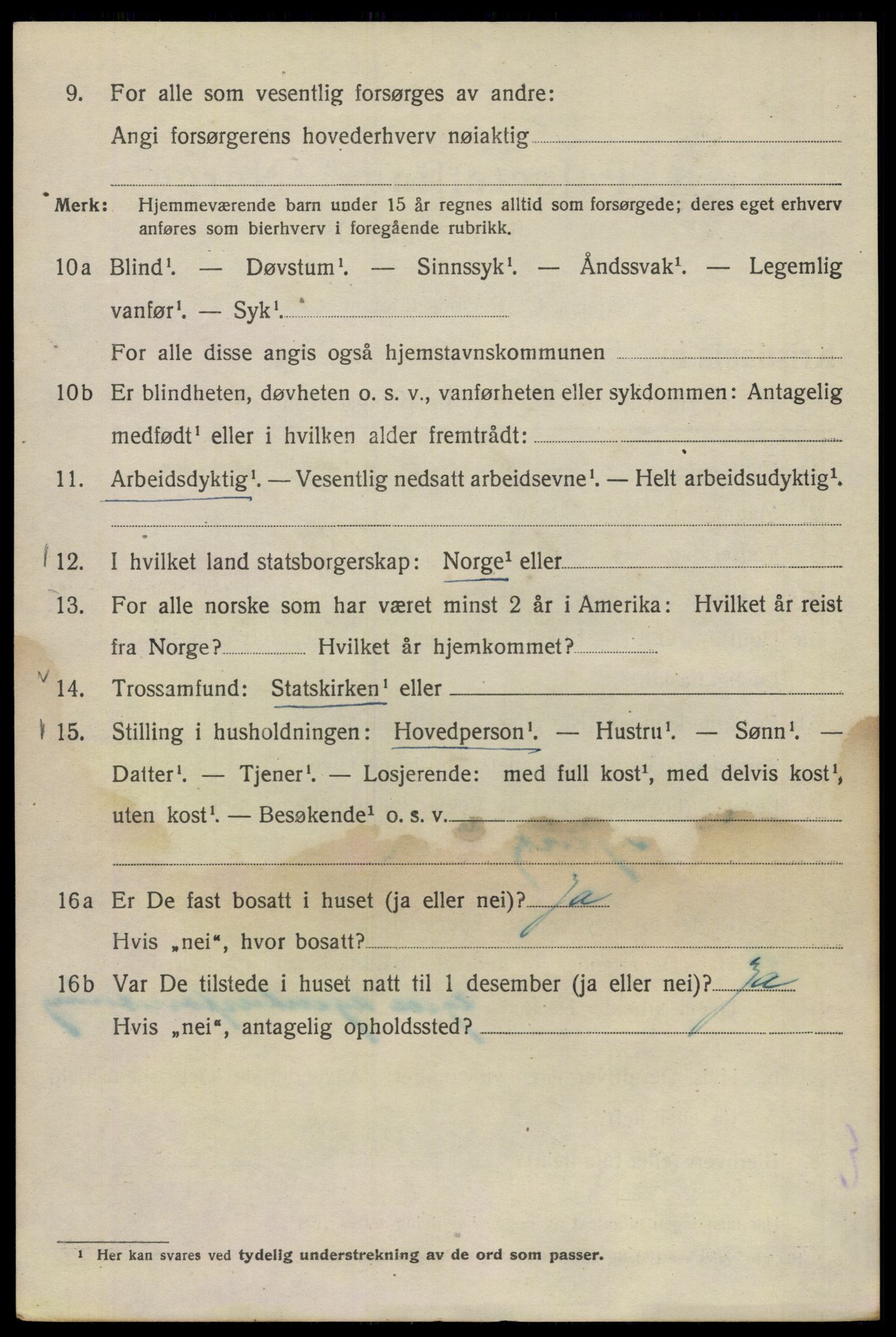 SAO, 1920 census for Kristiania, 1920, p. 141926