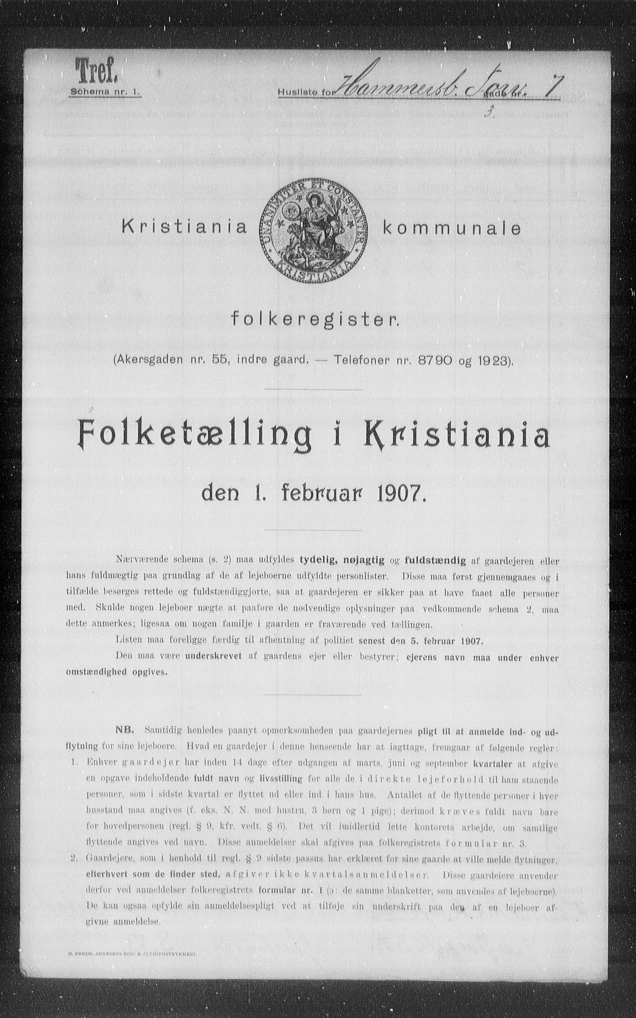 OBA, Municipal Census 1907 for Kristiania, 1907, p. 17670