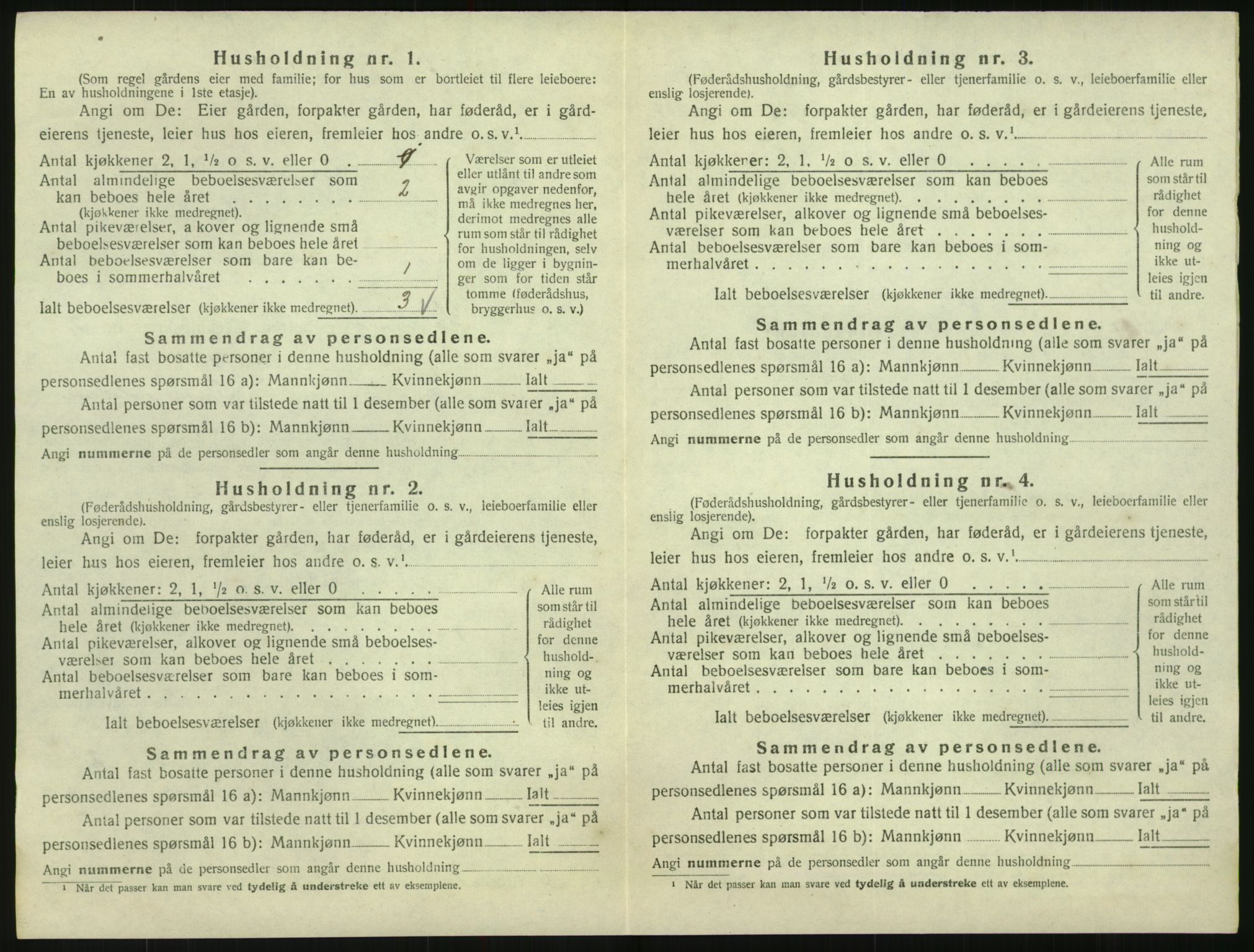 SAK, 1920 census for Hornnes, 1920, p. 112