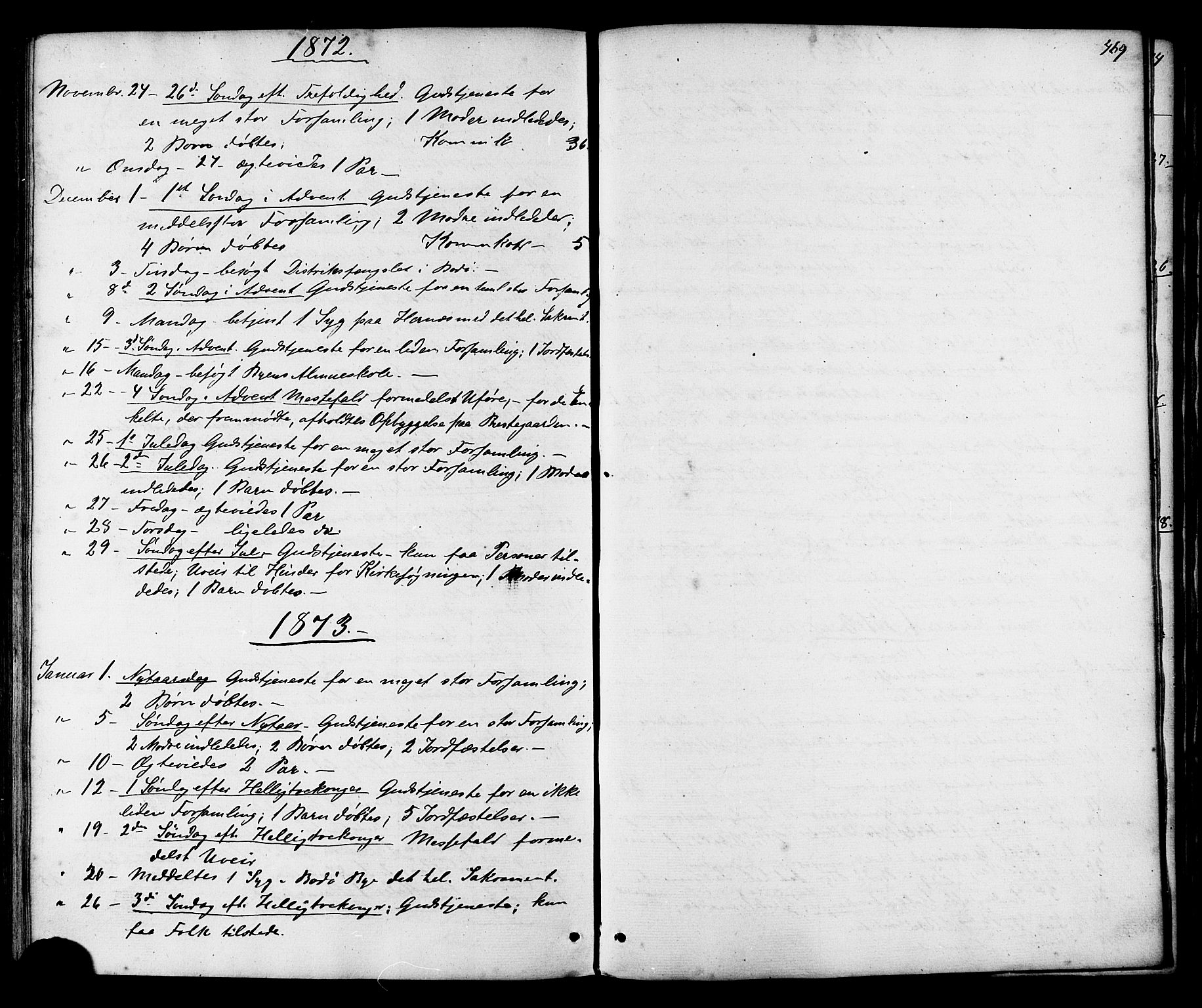 Ministerialprotokoller, klokkerbøker og fødselsregistre - Nordland, SAT/A-1459/801/L0029: Parish register (copy) no. 801C04, 1868-1878, p. 469