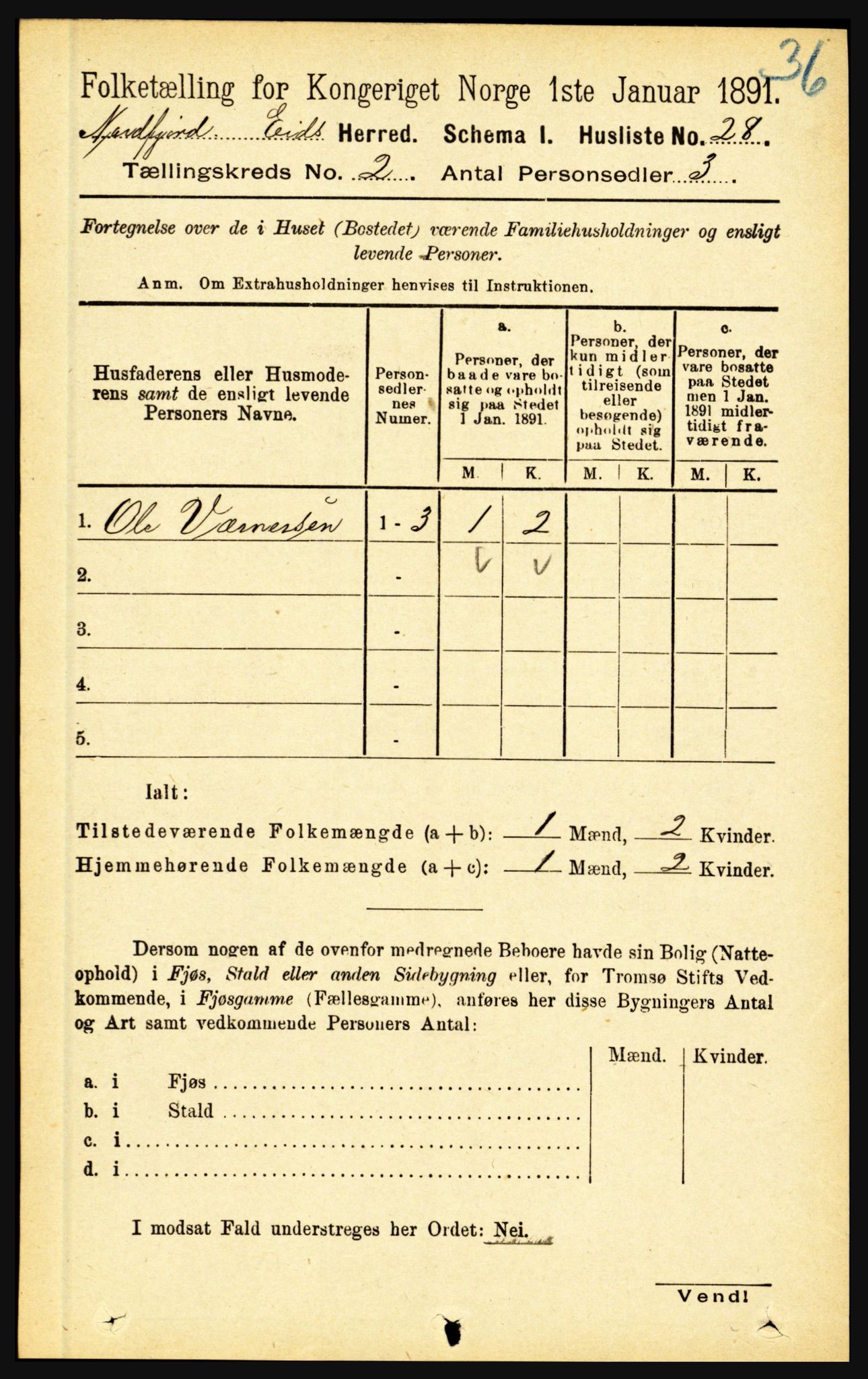 RA, 1891 census for 1443 Eid, 1891, p. 306