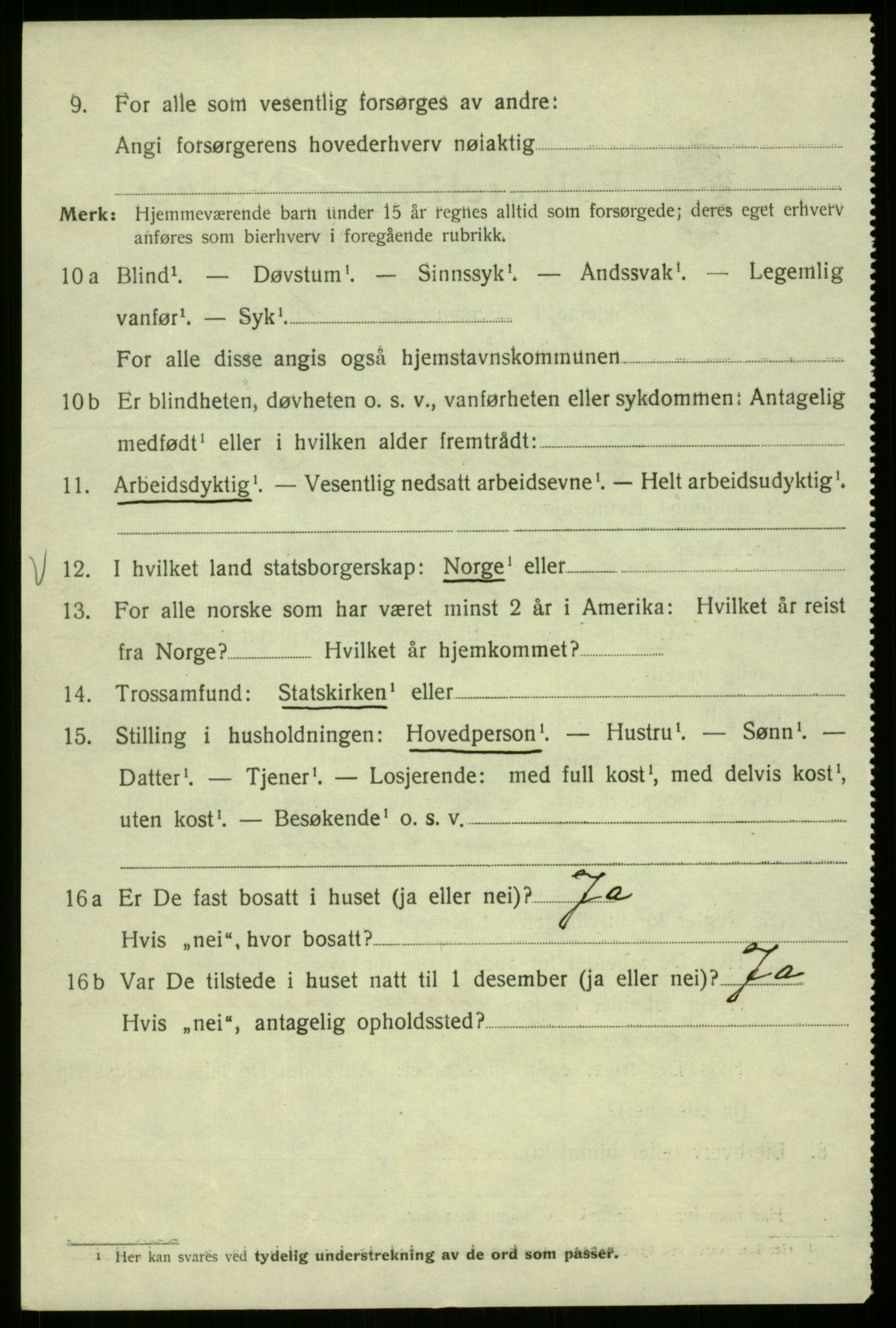 SAB, 1920 census for Bergen, 1920, p. 131602