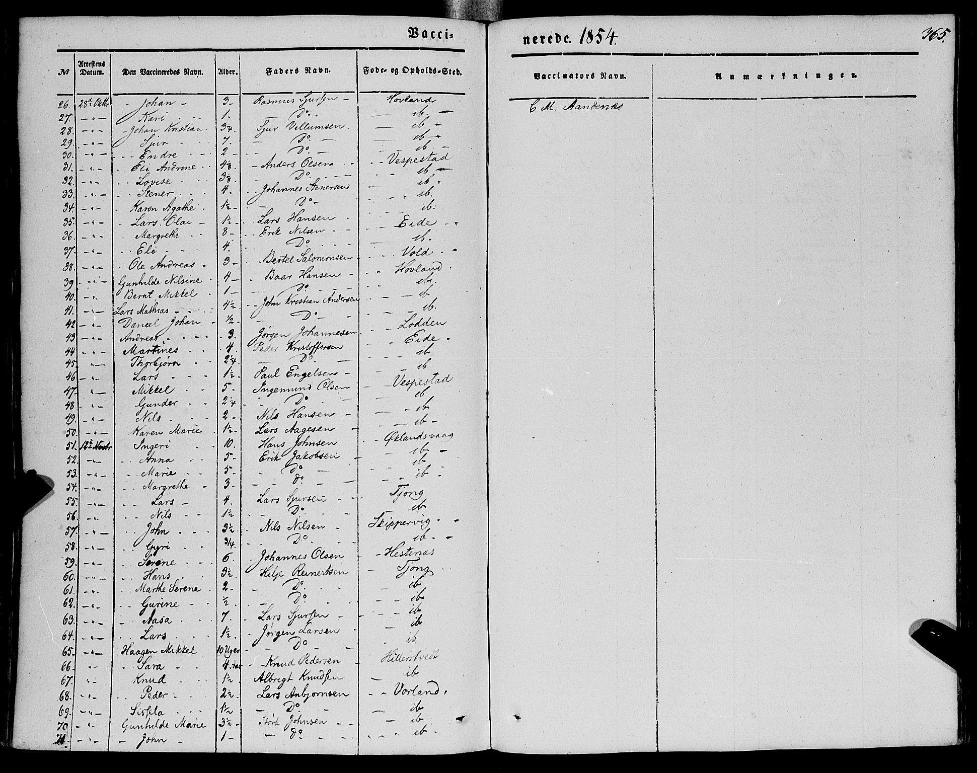 Finnås sokneprestembete, AV/SAB-A-99925/H/Ha/Haa/Haaa/L0007: Parish register (official) no. A 7, 1850-1862, p. 365