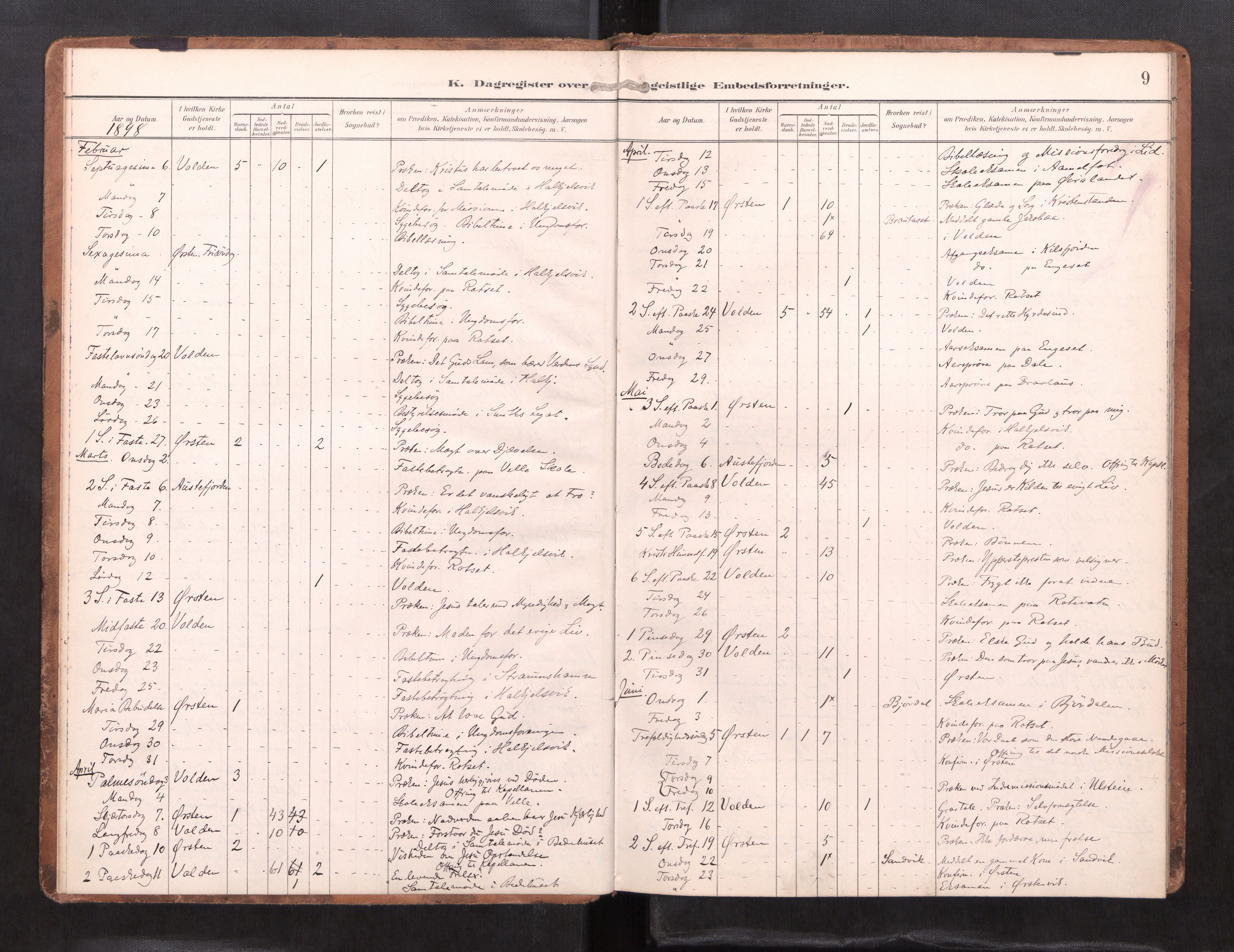 Ministerialprotokoller, klokkerbøker og fødselsregistre - Møre og Romsdal, SAT/A-1454/511/L0146: Diary records no. 511---, 1896-1919, p. 9