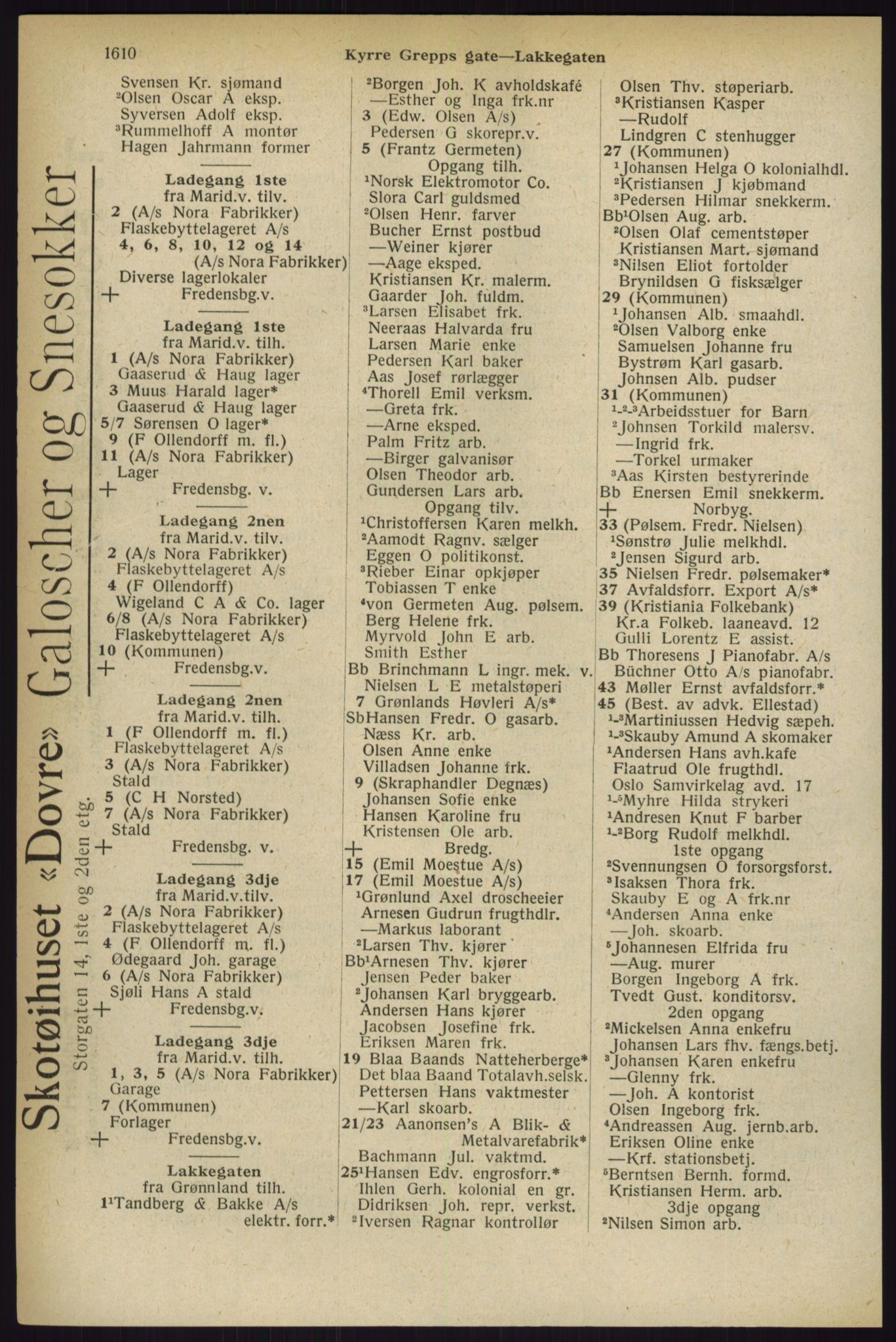 Kristiania/Oslo adressebok, PUBL/-, 1927, p. 1610