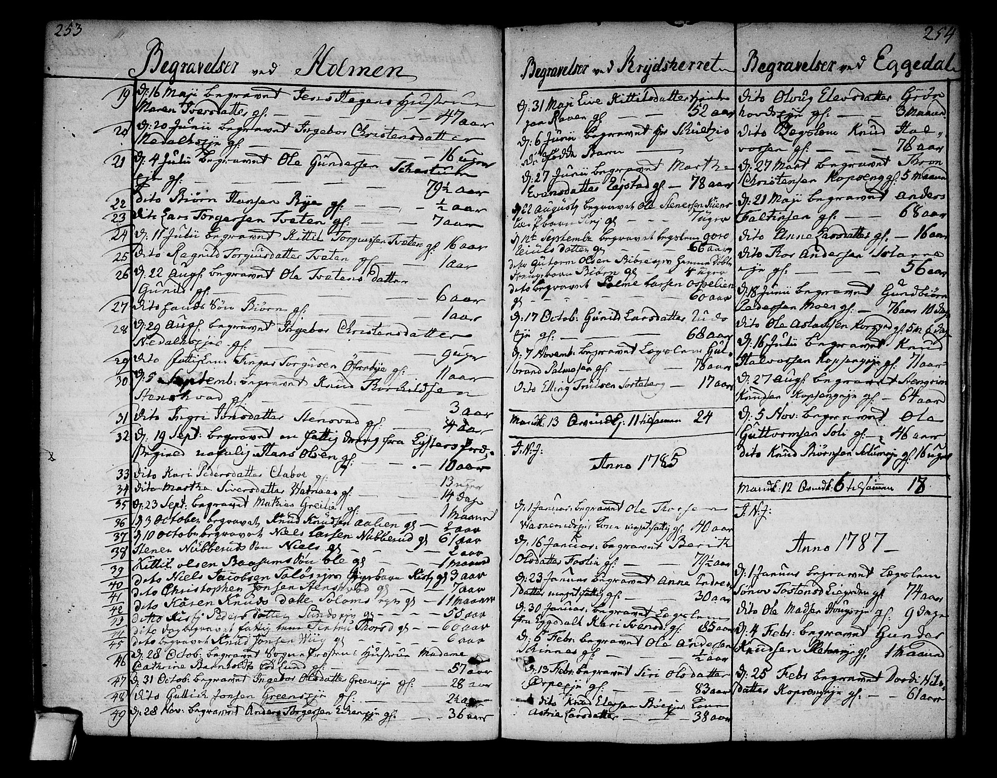 Sigdal kirkebøker, AV/SAKO-A-245/F/Fa/L0002: Parish register (official) no. I 2, 1778-1792, p. 253-254