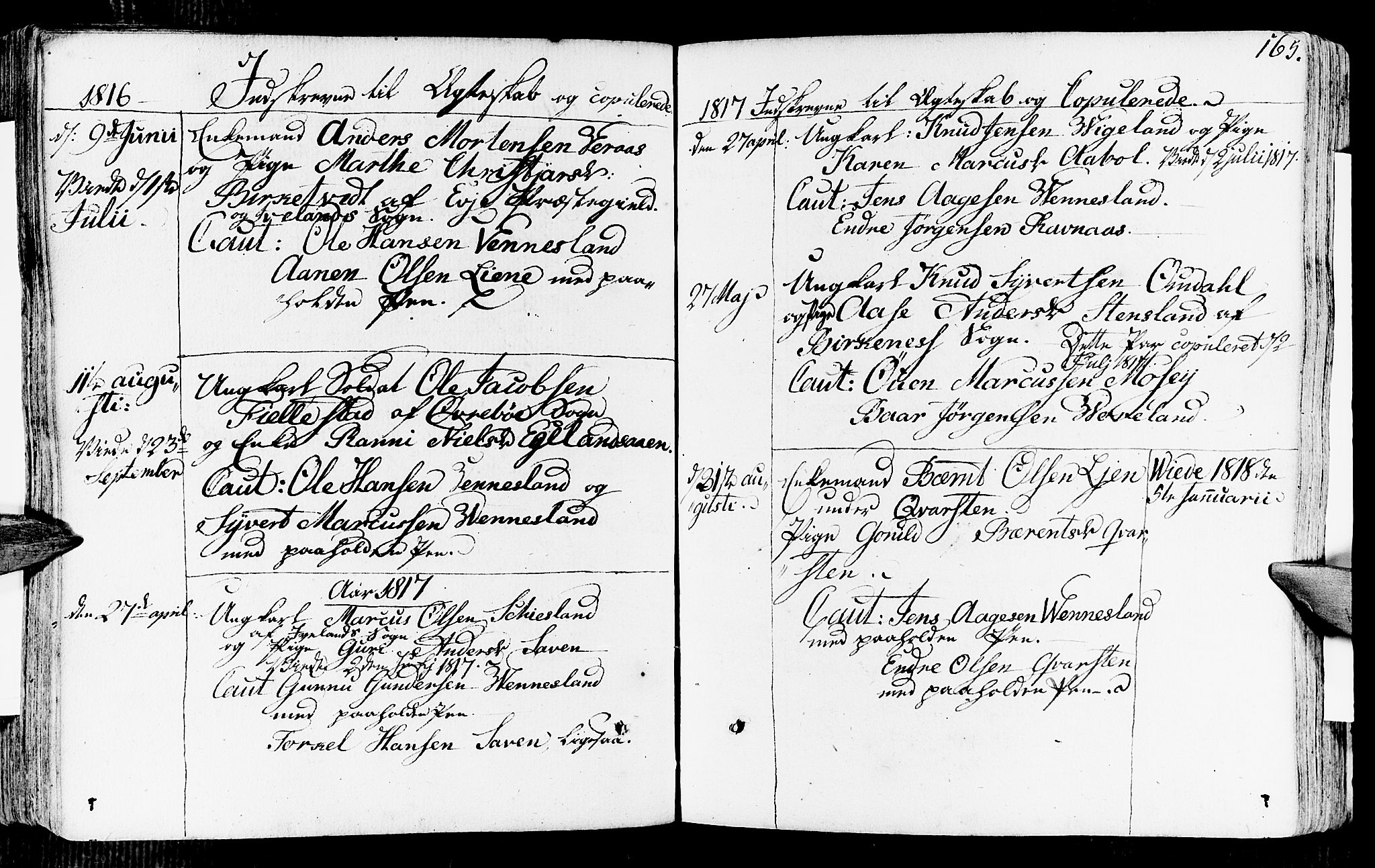 Vennesla sokneprestkontor, SAK/1111-0045/Fa/Fab/L0002: Parish register (official) no. A 2, 1794-1834, p. 165