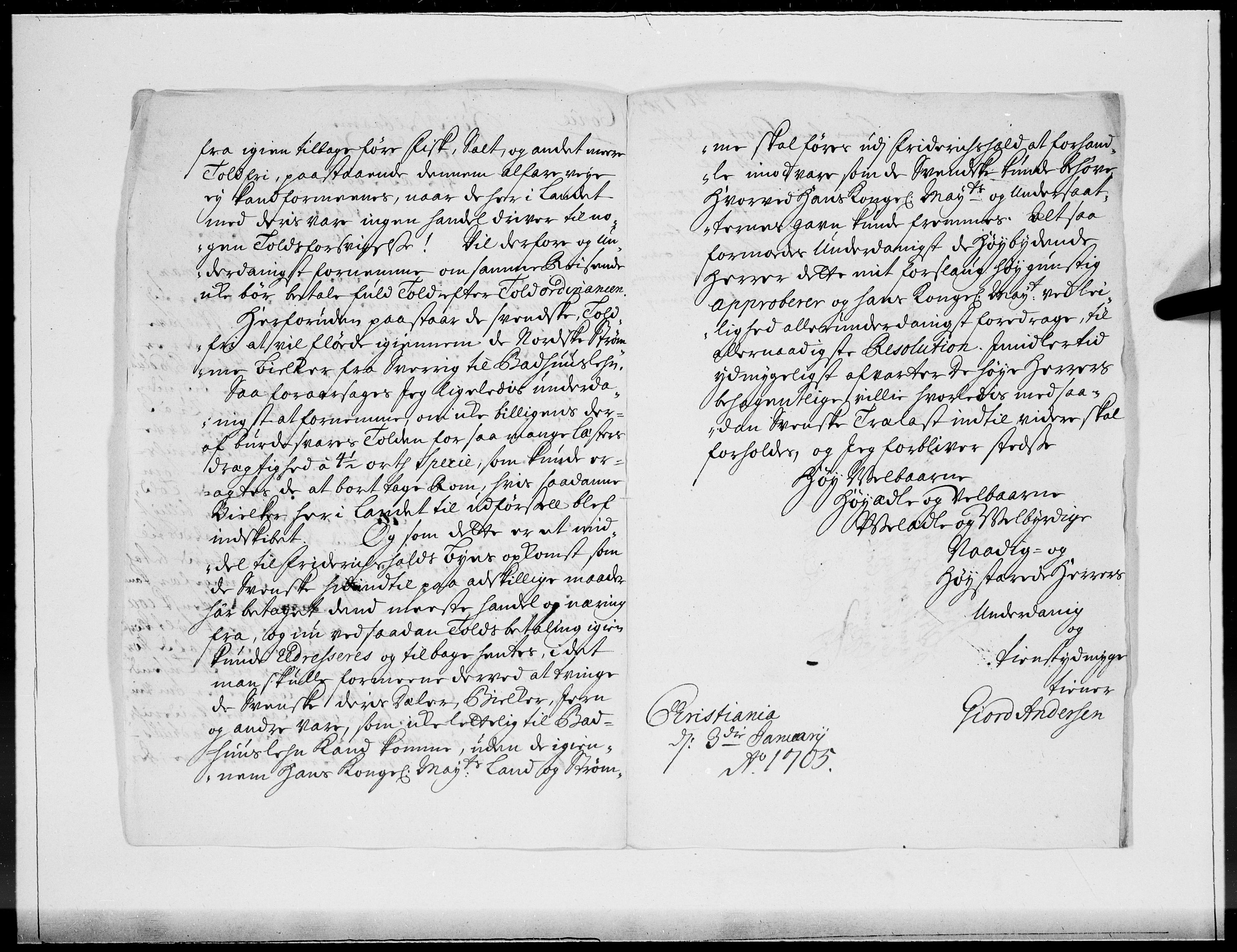 Danske Kanselli 1572-1799, AV/RA-EA-3023/F/Fc/Fcc/Fcca/L0058: Norske innlegg 1572-1799, 1705, p. 14